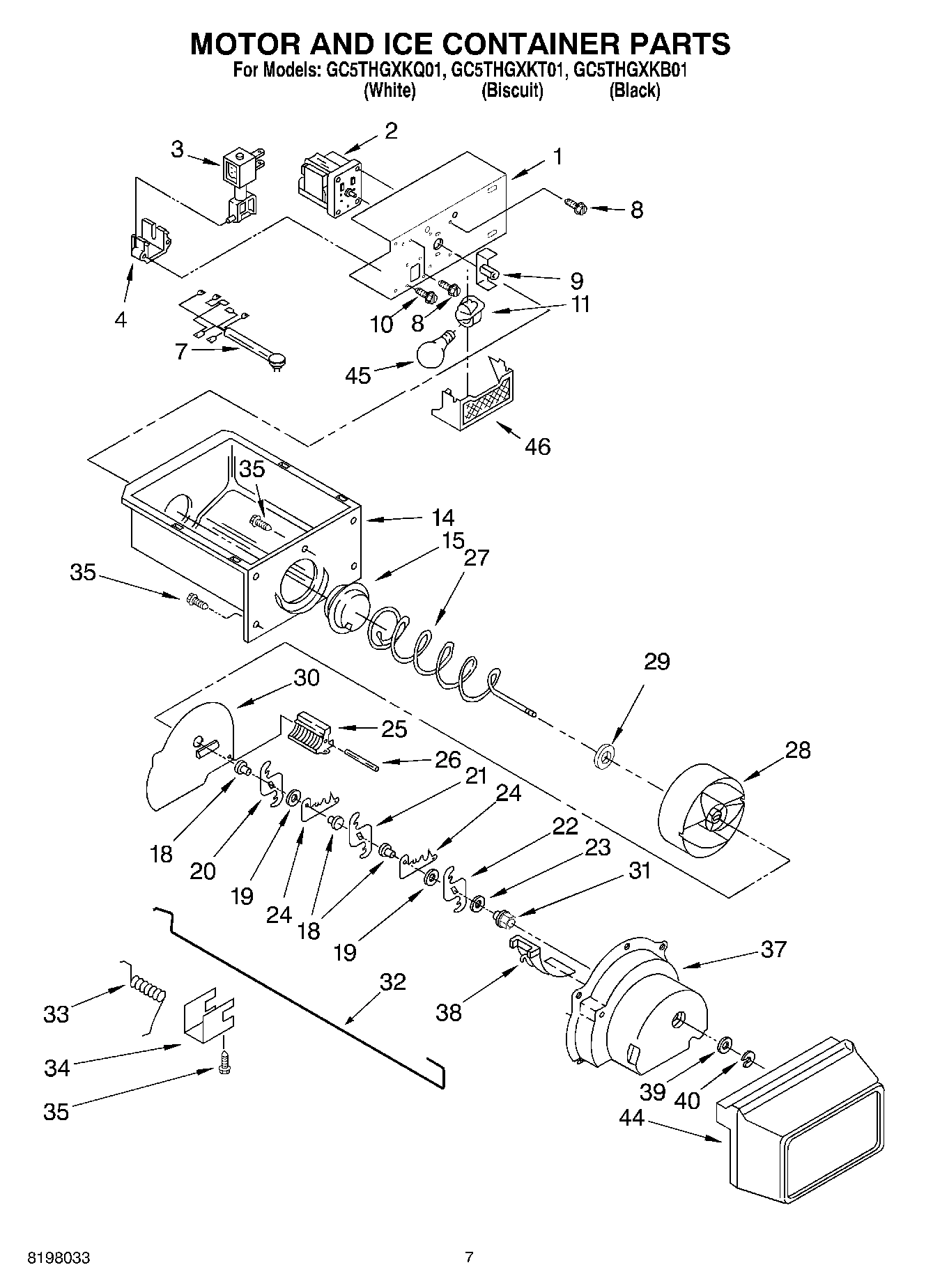 05 - MOTOR AND ICE CONTAINER PARTS