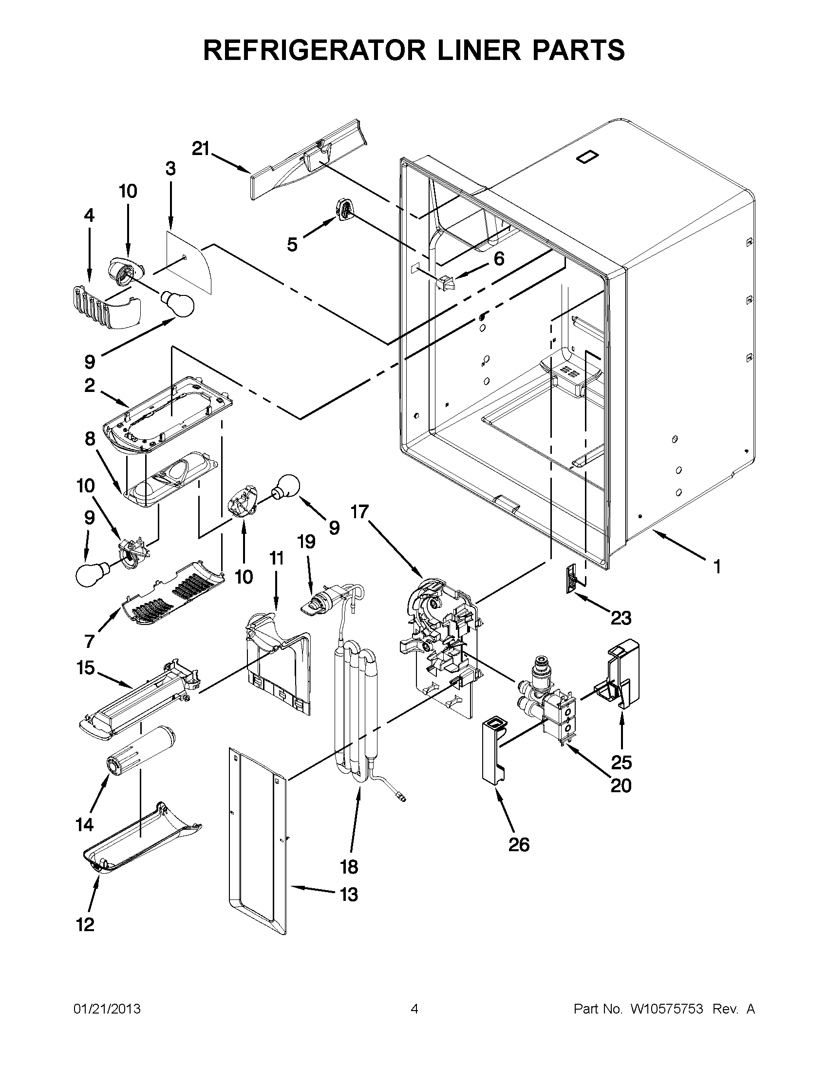 02 - REFRIGERATOR LINER PARTS