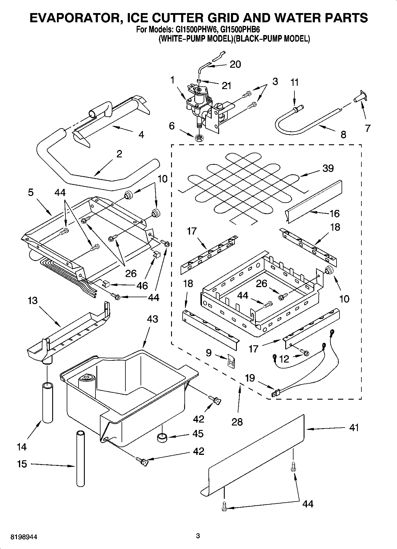 02 - EVAPORATOR ICE CUTTER GRID AND WATER PARTS