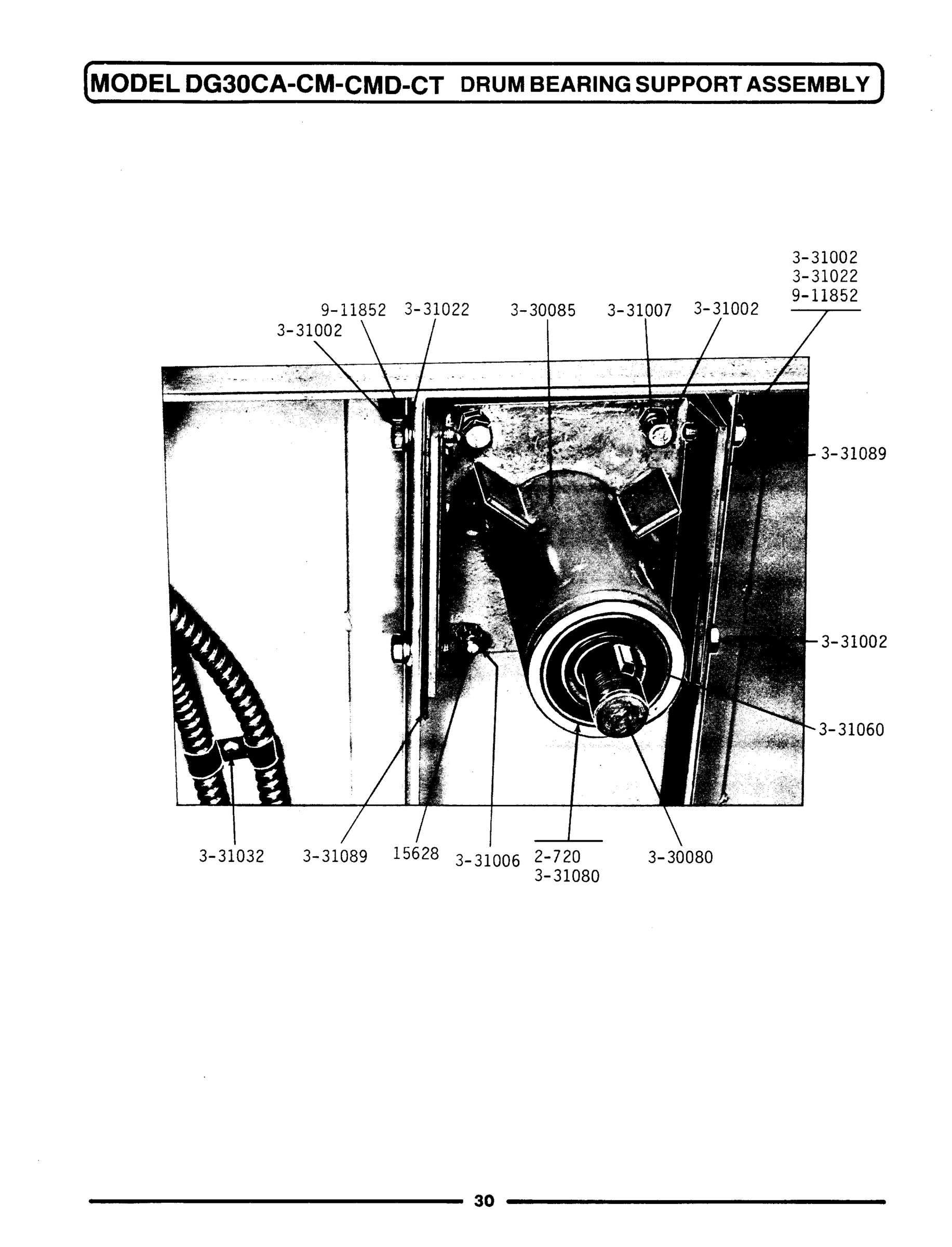 11 - DRUM BEARING SUPPORT ASSEMBLY
