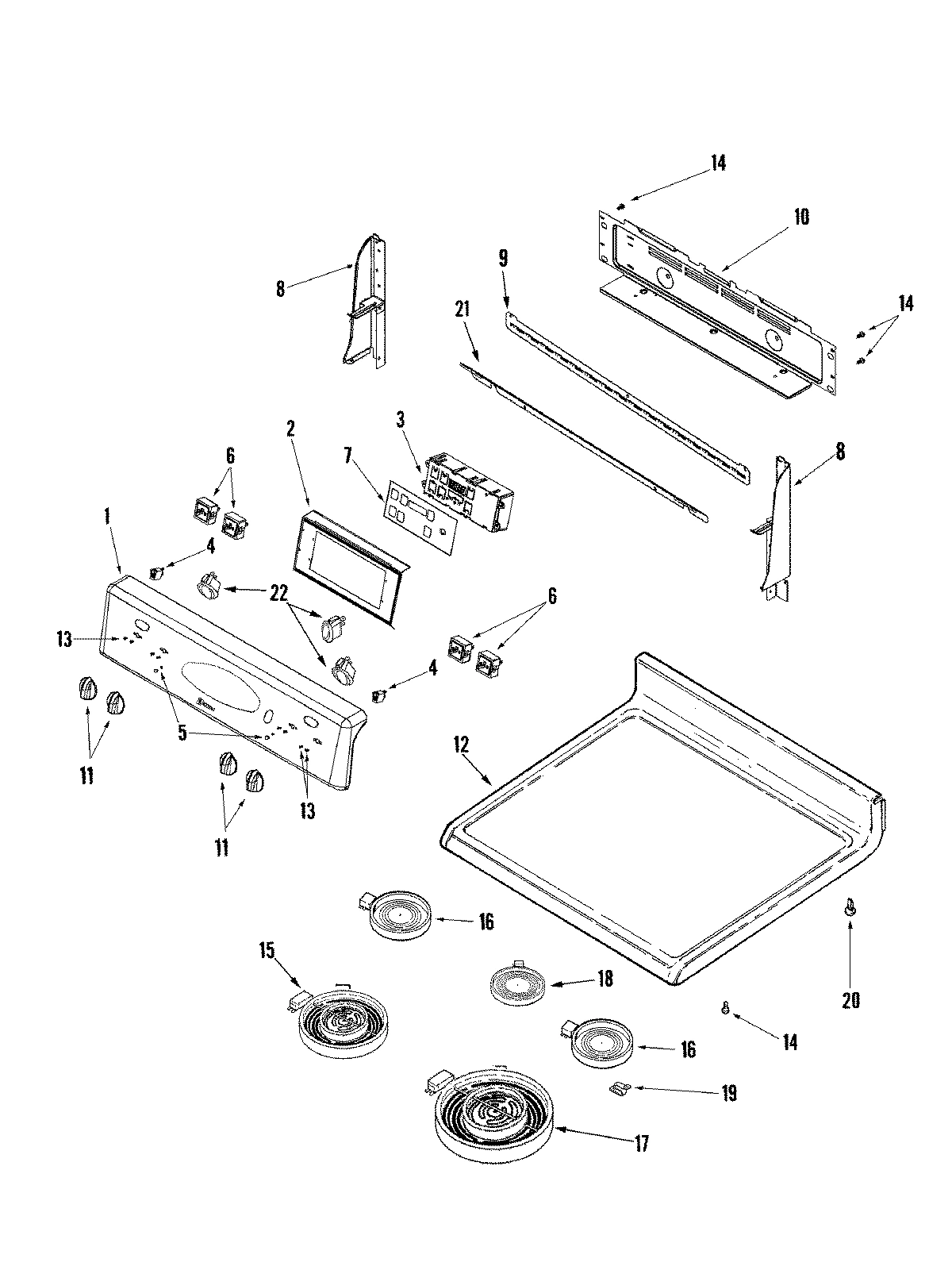 02 - CONTROL PANEL/TOP ASSEMBLY