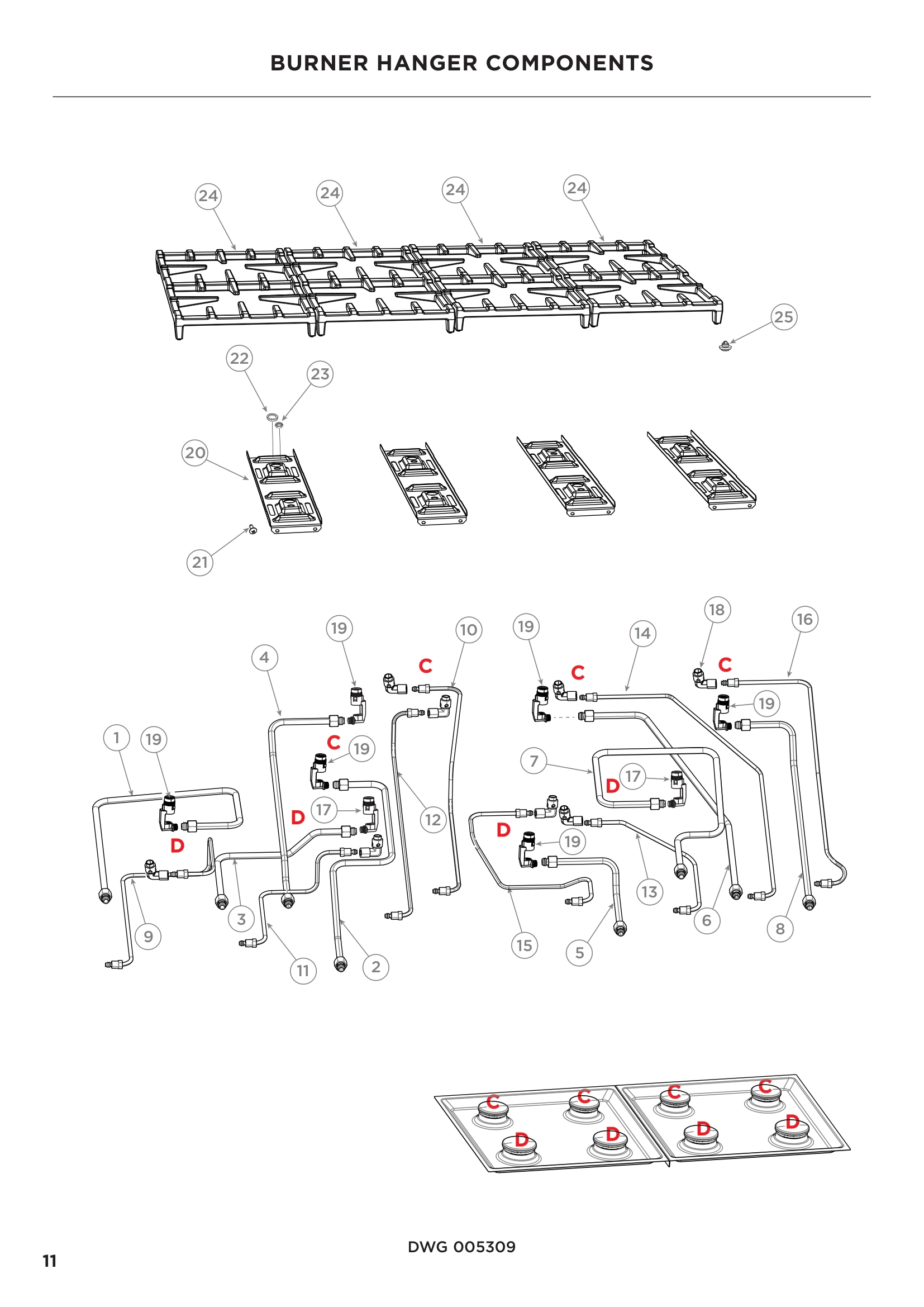 BURNER HANGER COMPONENTS