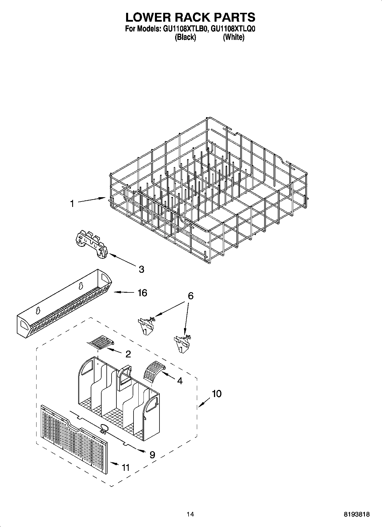11 - LOWER RACK PARTS