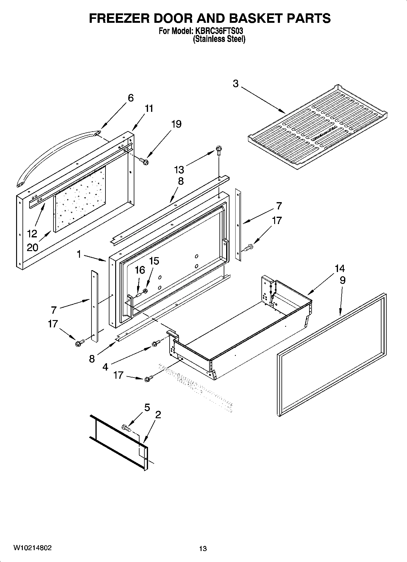 08 - FREEZER DOOR AND BASKET PARTS