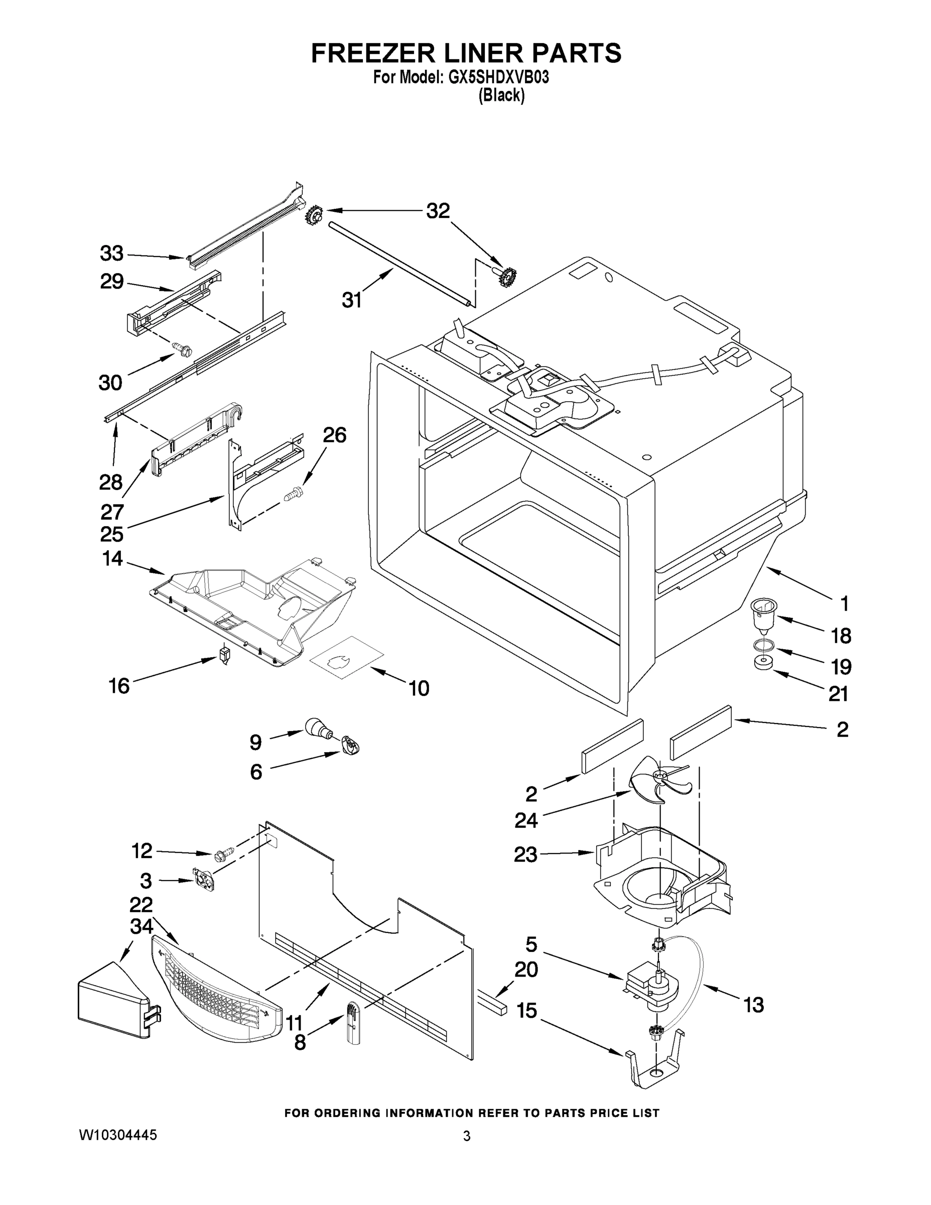 02 - FREEZER LINER PARTS