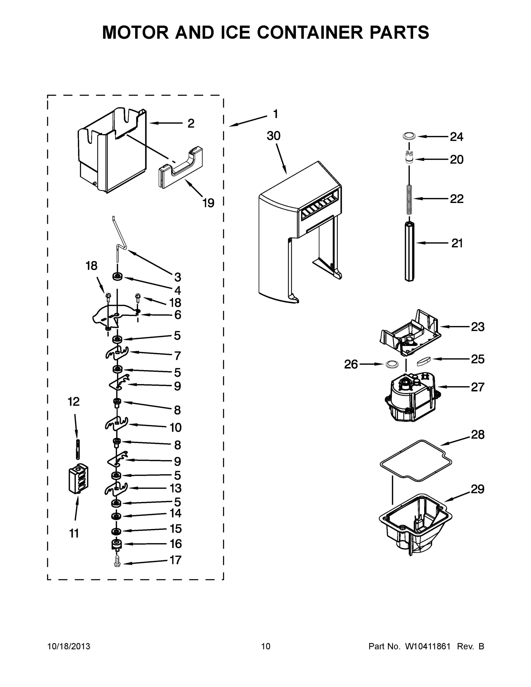 06 - MOTOR AND ICE CONTAINER PARTS