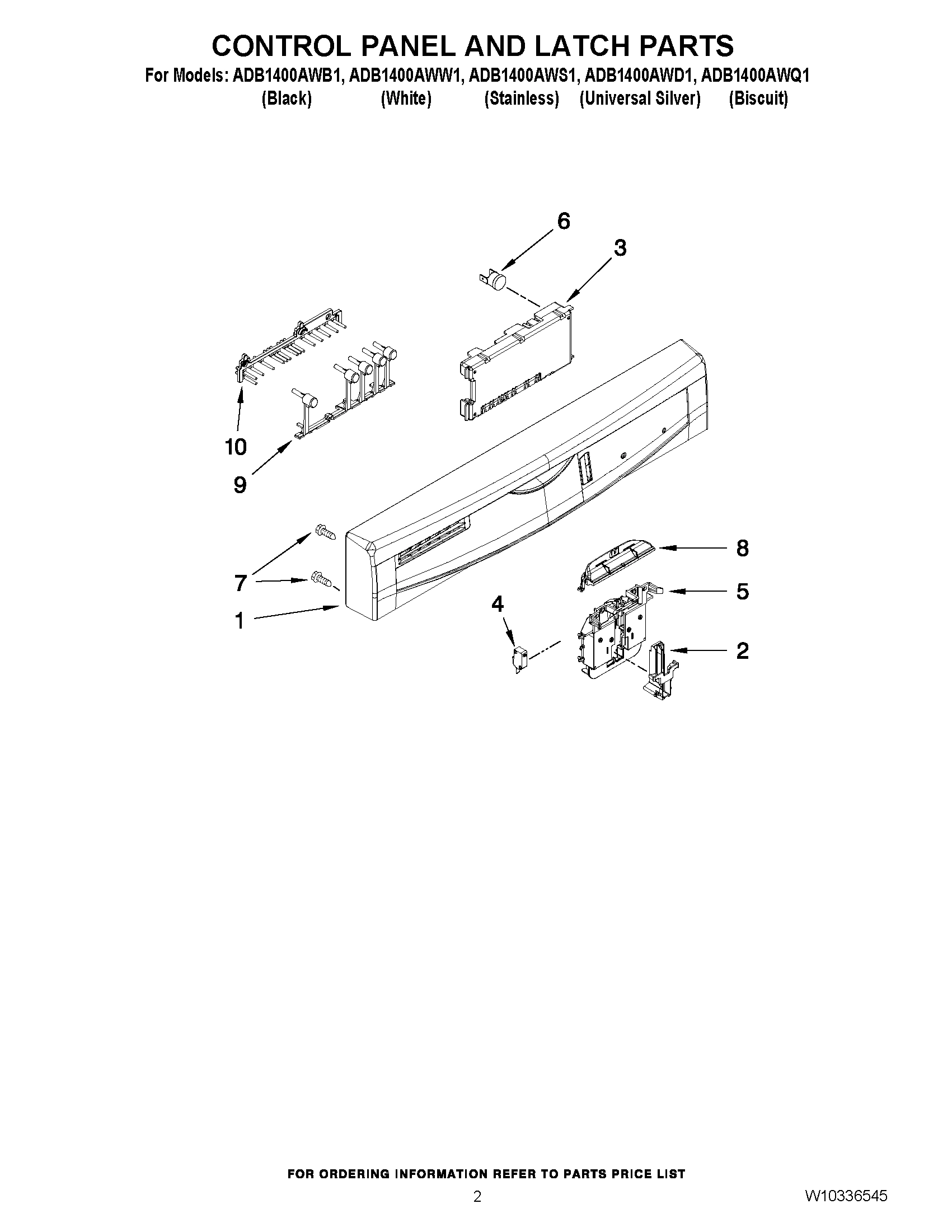 02 - CONTROL PANEL AND LATCH PARTS