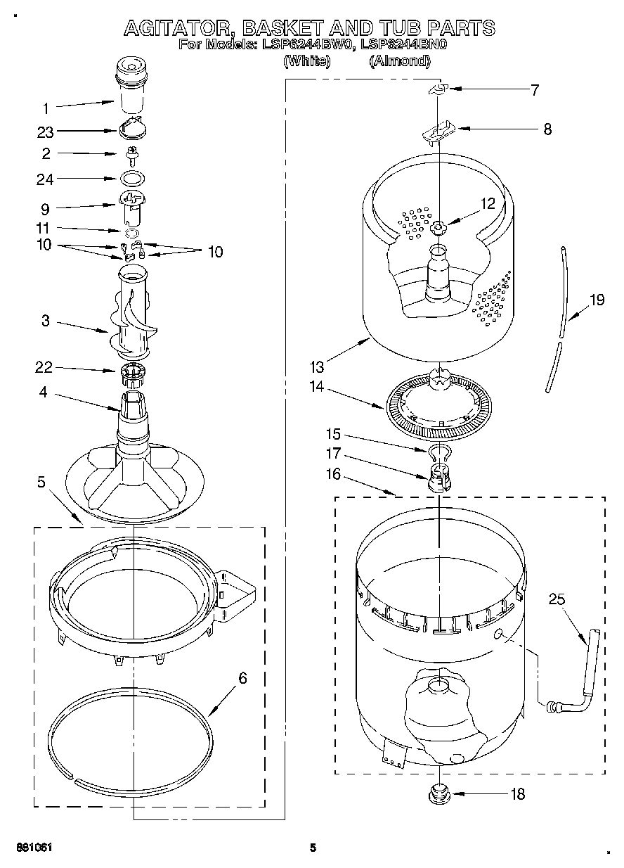 03 - AGITATOR, BASKET AND TUB