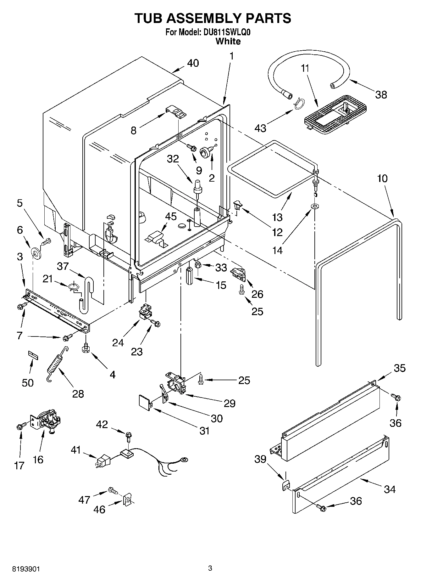 03 - TUB ASSEMBLY PARTS