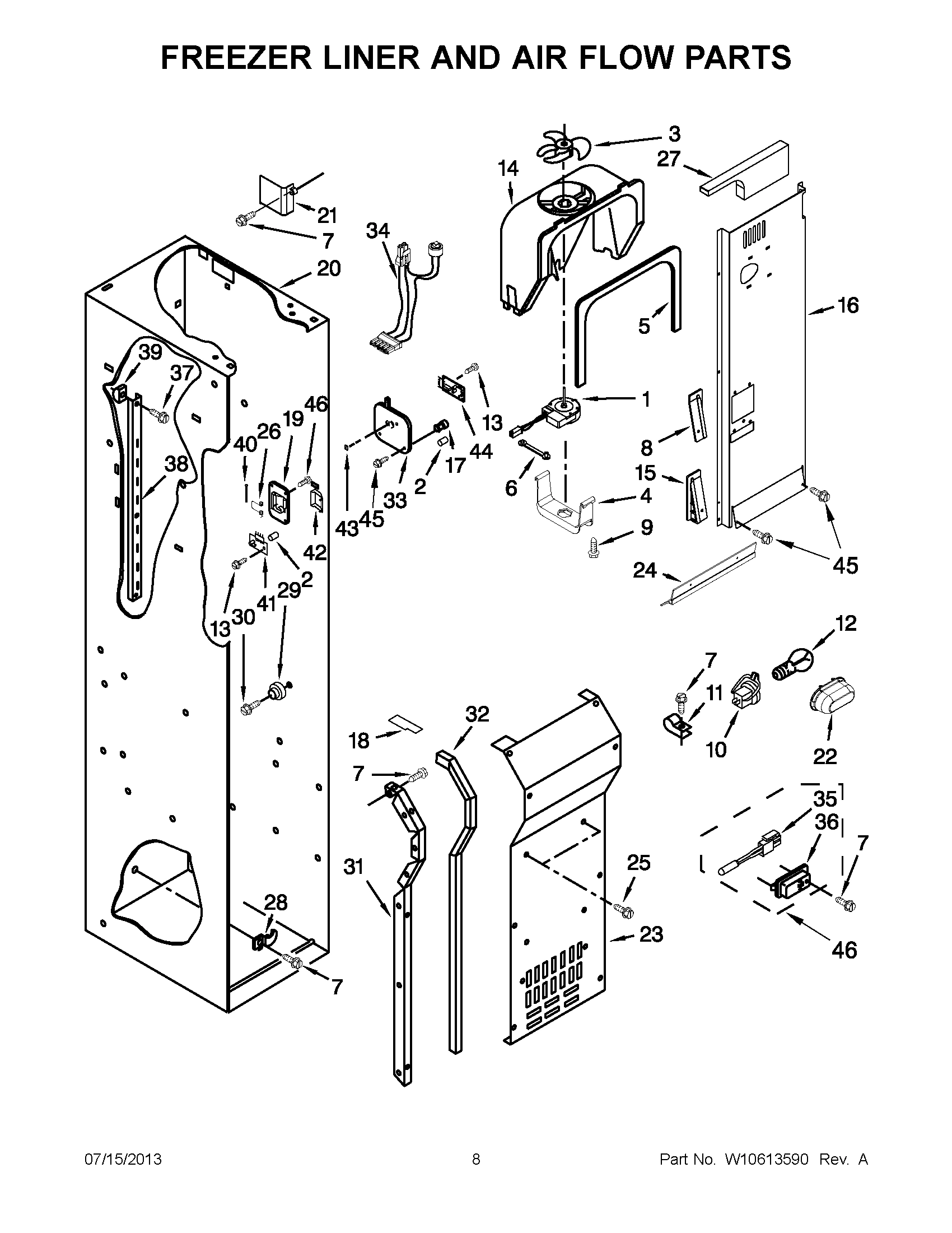 04 - FREEZER LINER AND AIR FLOW PARTS