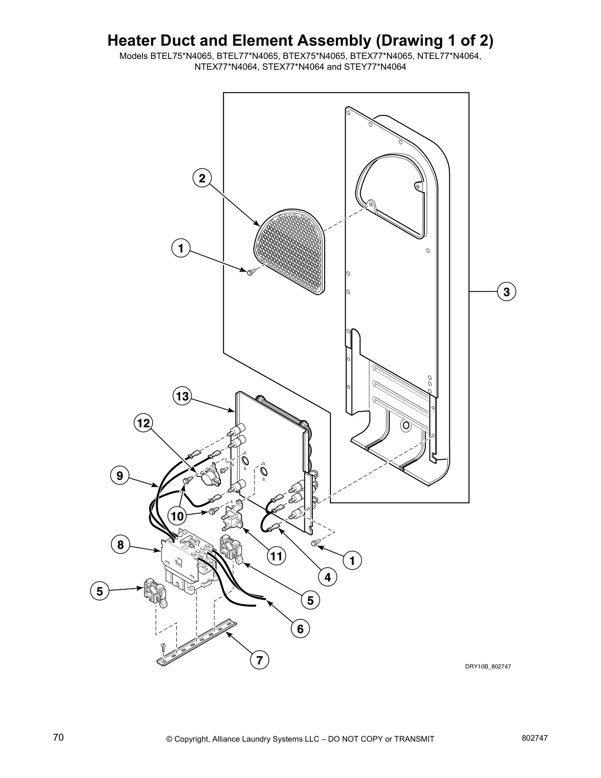 Heater Duct and Element Assembly (Drawing 1 of 2)