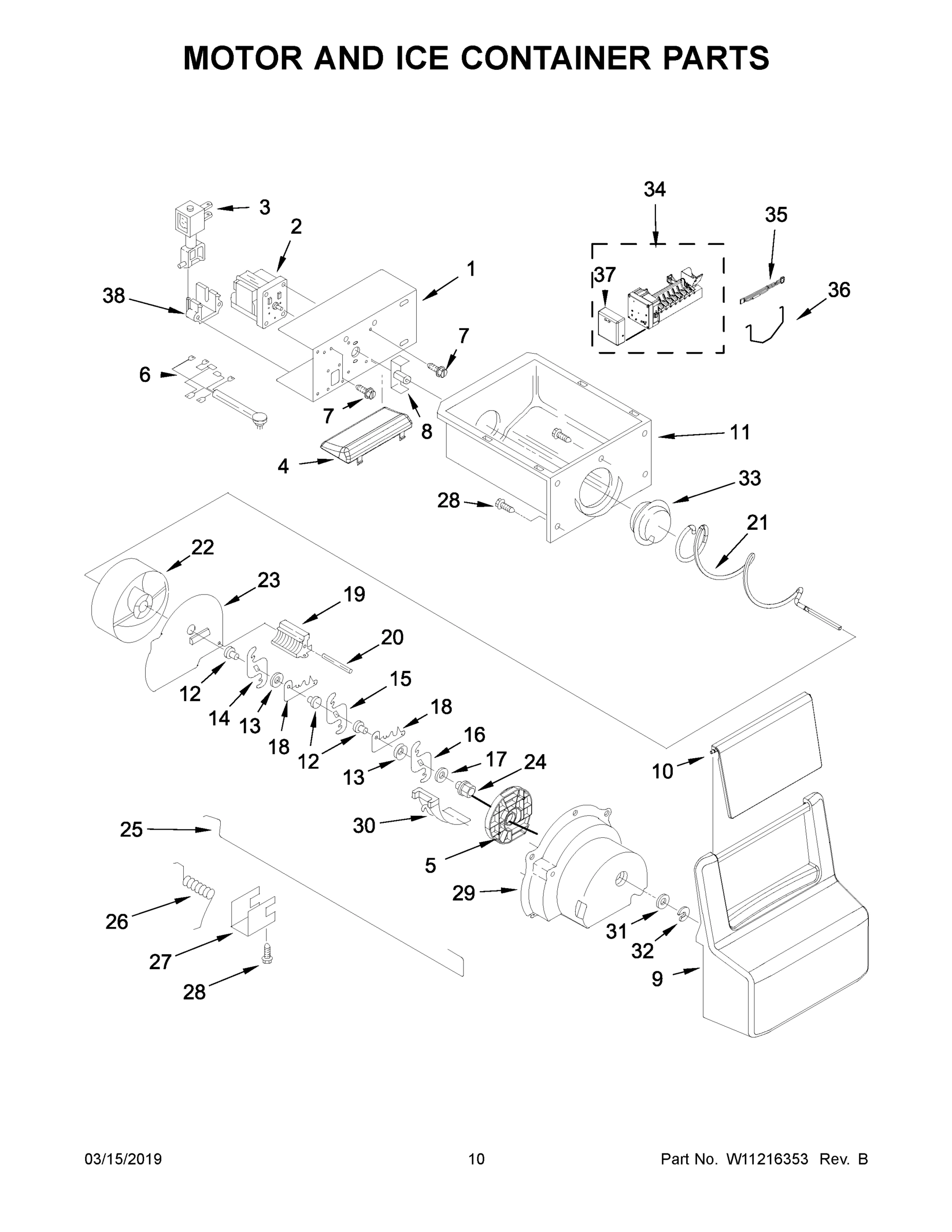 06 - MOTOR AND ICE CONTAINER PARTS