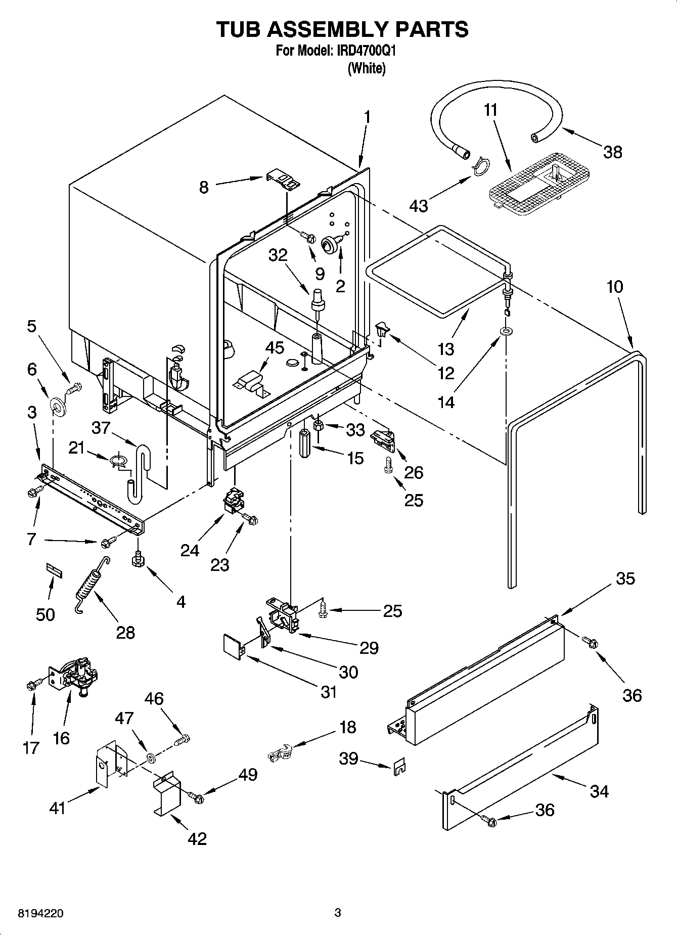 03 - TUB ASSEMBLY PARTS
