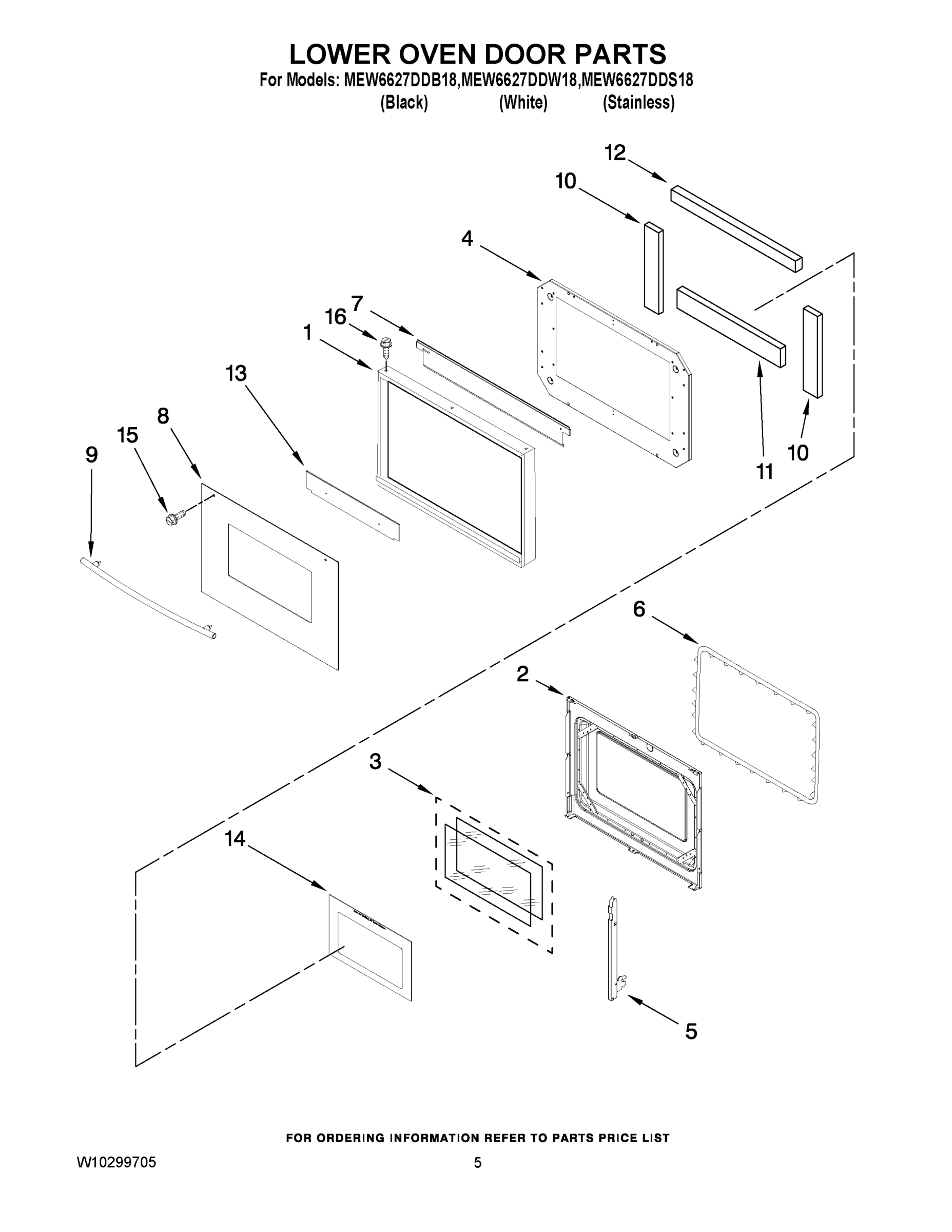 03 - LOWER OVEN DOOR PARTS