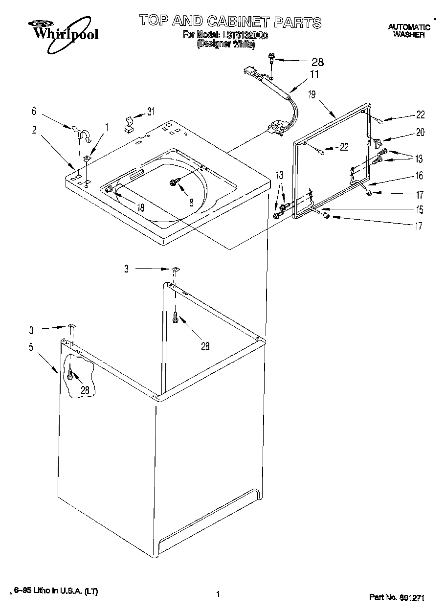 01 - TOP AND CABINET, LIT/OPTIONAL