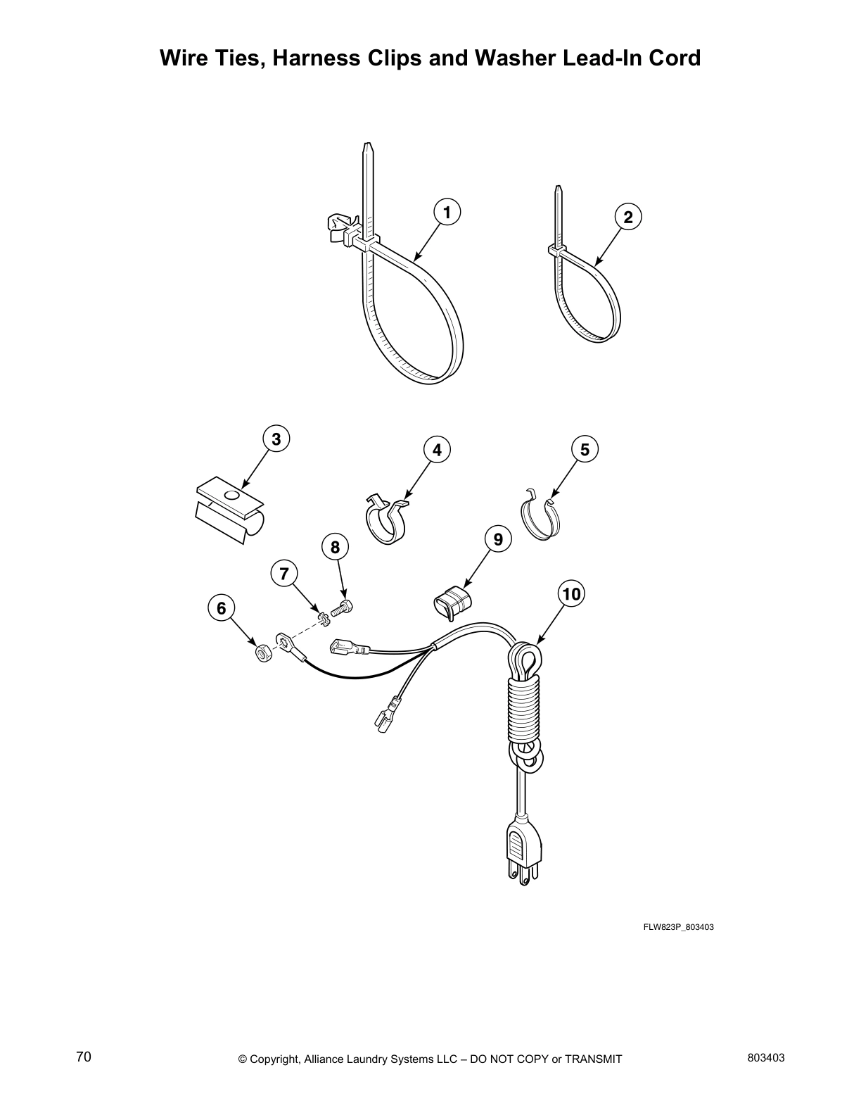Wire Ties, Harness Clips and Washer Lead-In Cord
