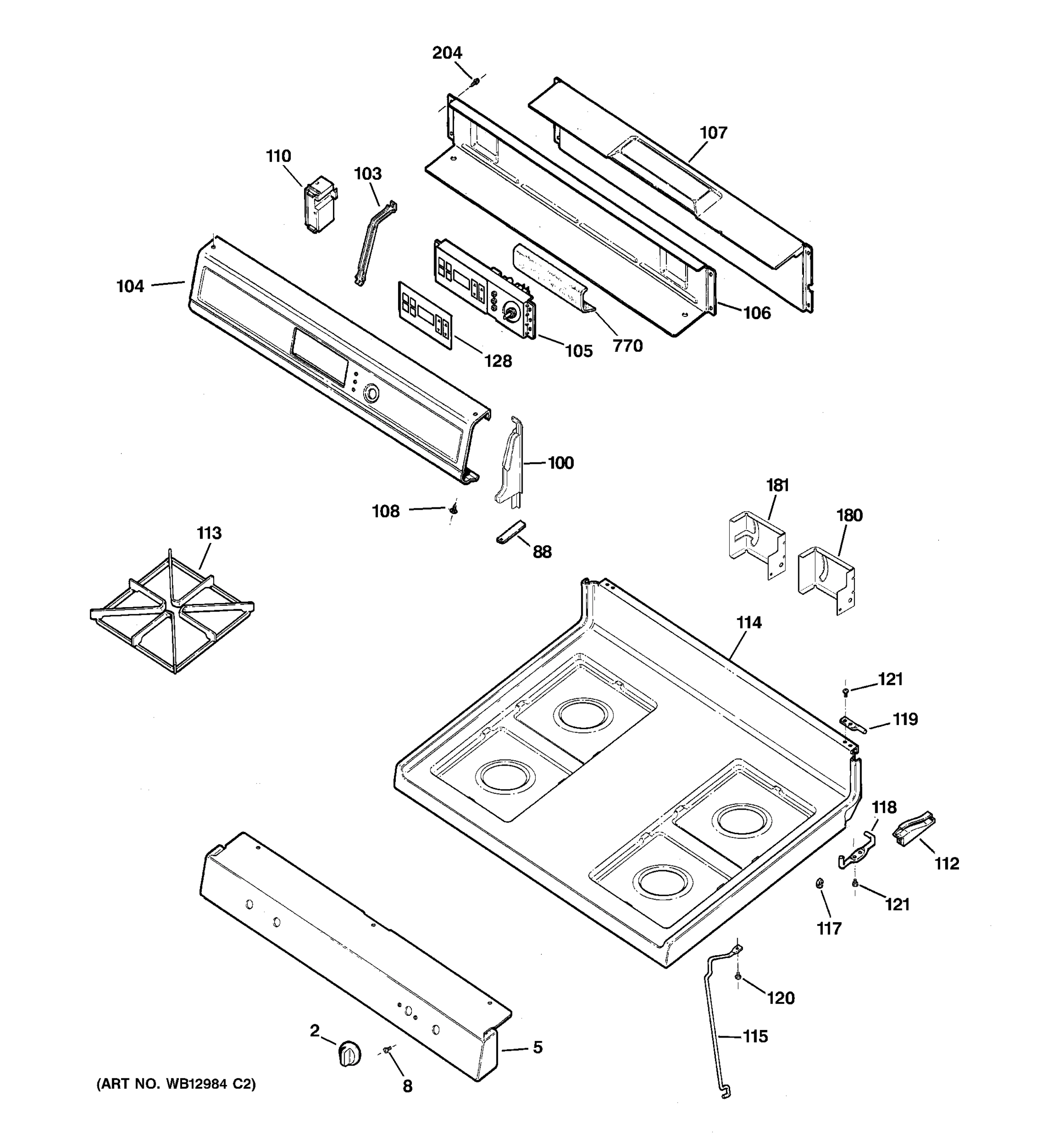 CONTROL PANEL & COOKTOP