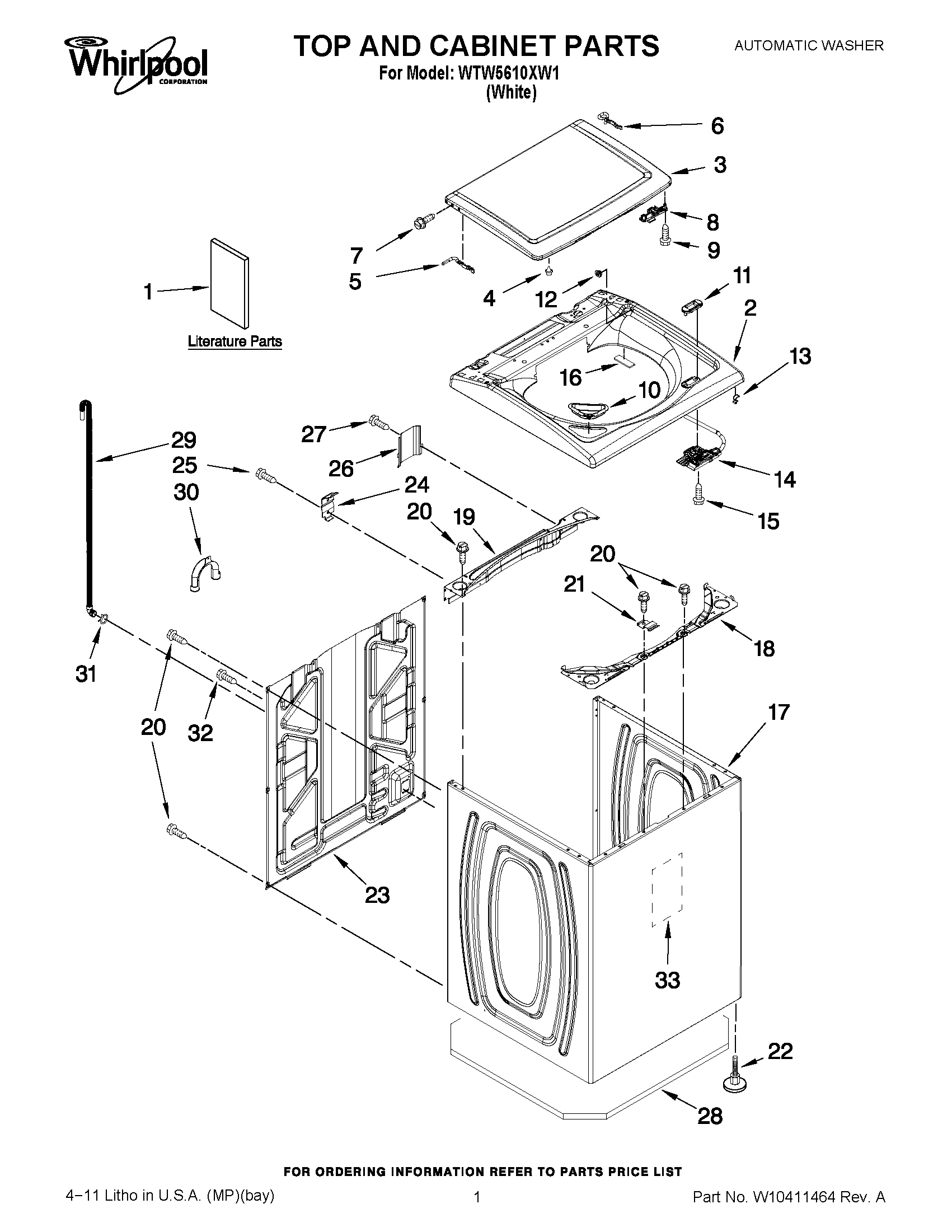 01 - TOP AND CABINET PARTS