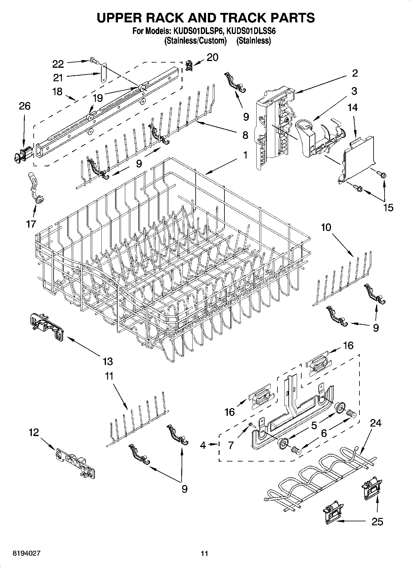 09 - UPPER RACK AND TRACK PARTS