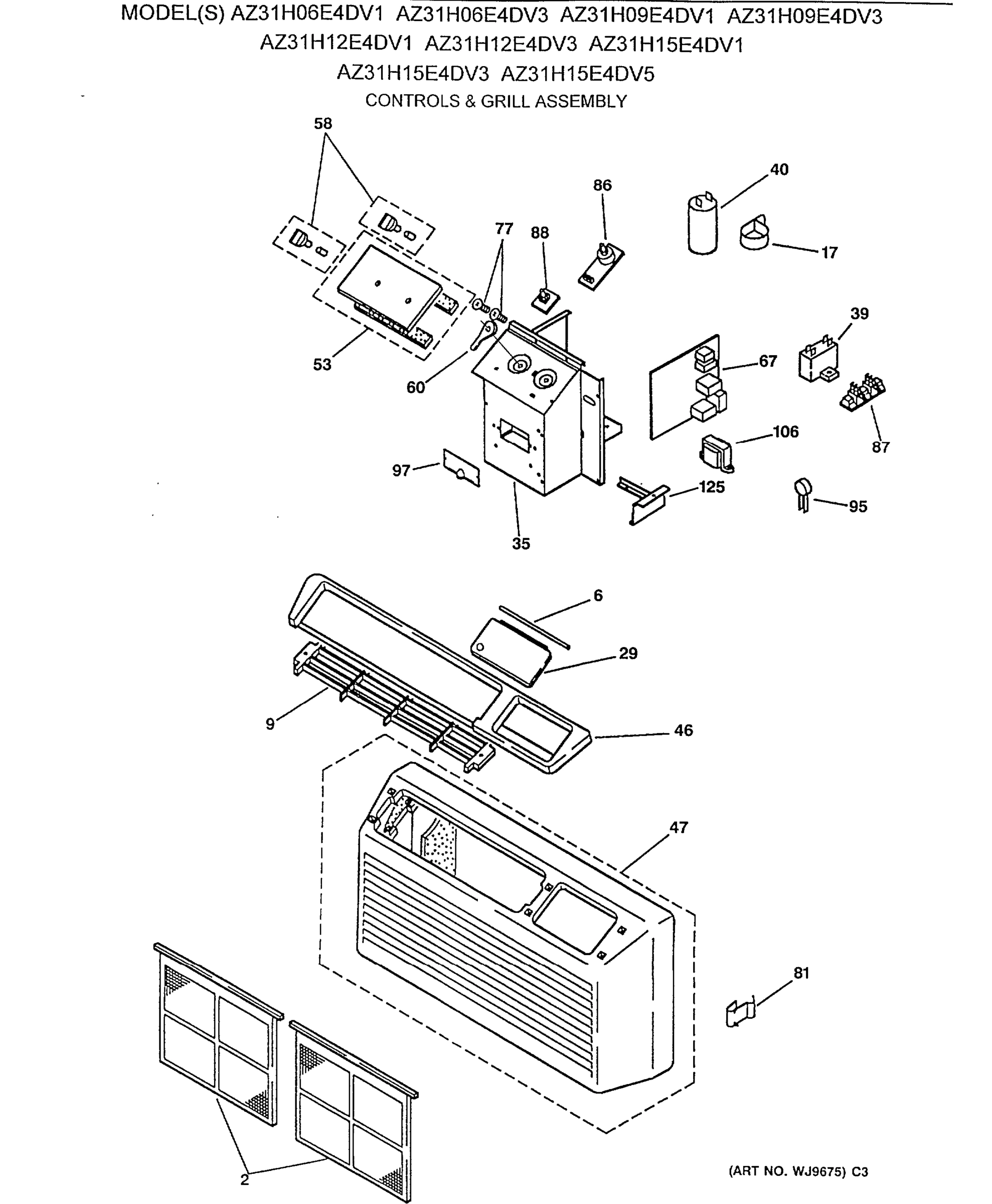 CONTROLS & GRILL ASSEMBLY