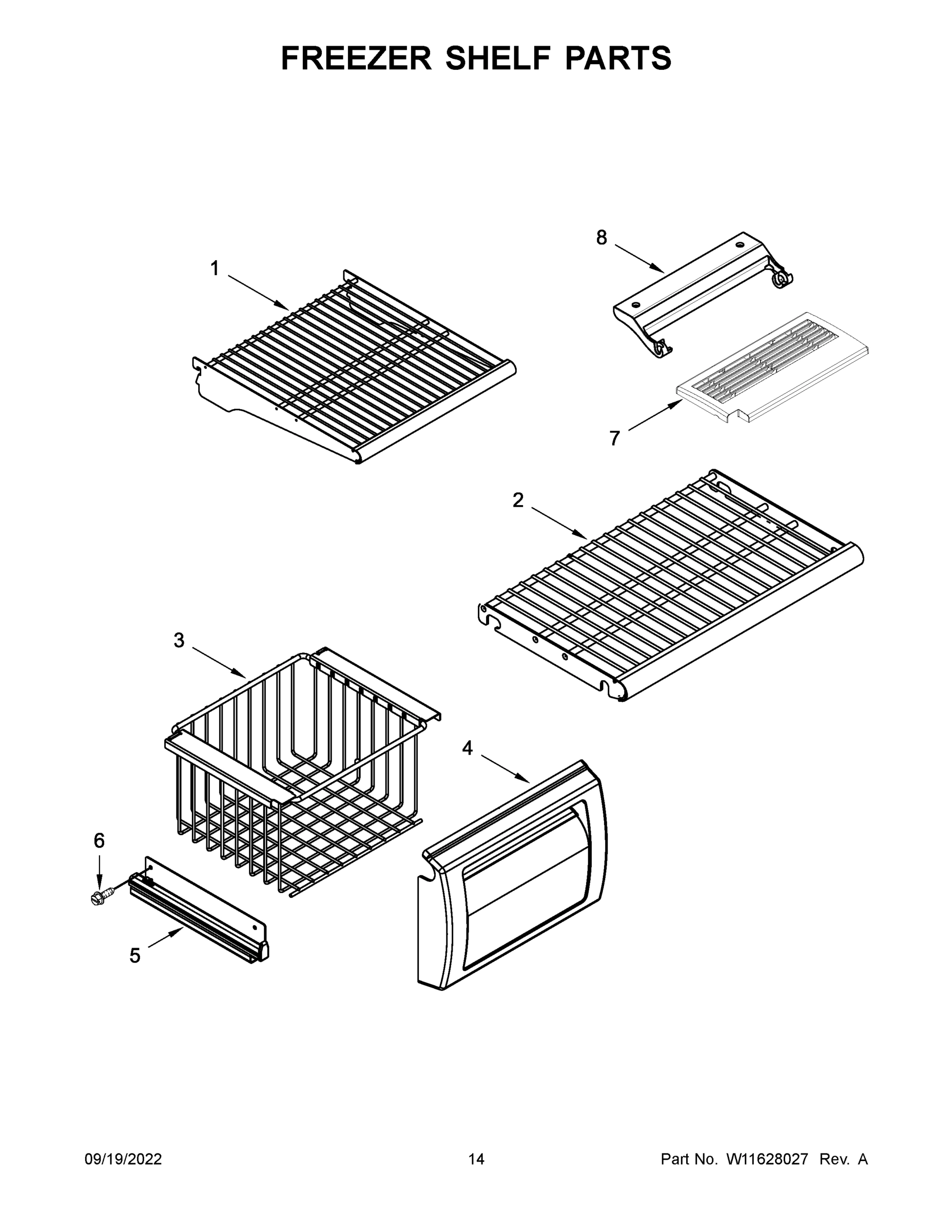 08 - FREEZER SHELF PARTS