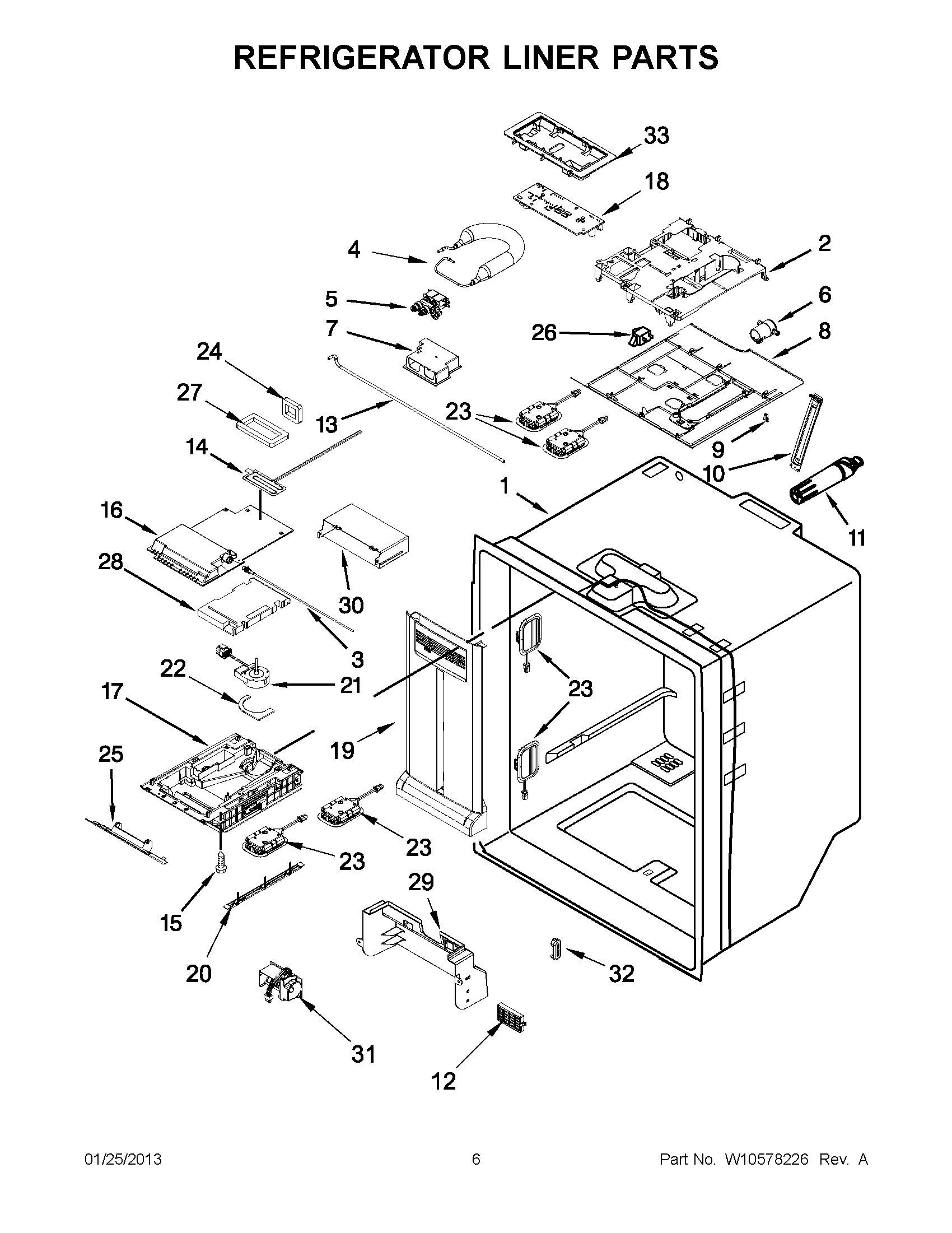 03 - REFRIGERATOR LINER PARTS