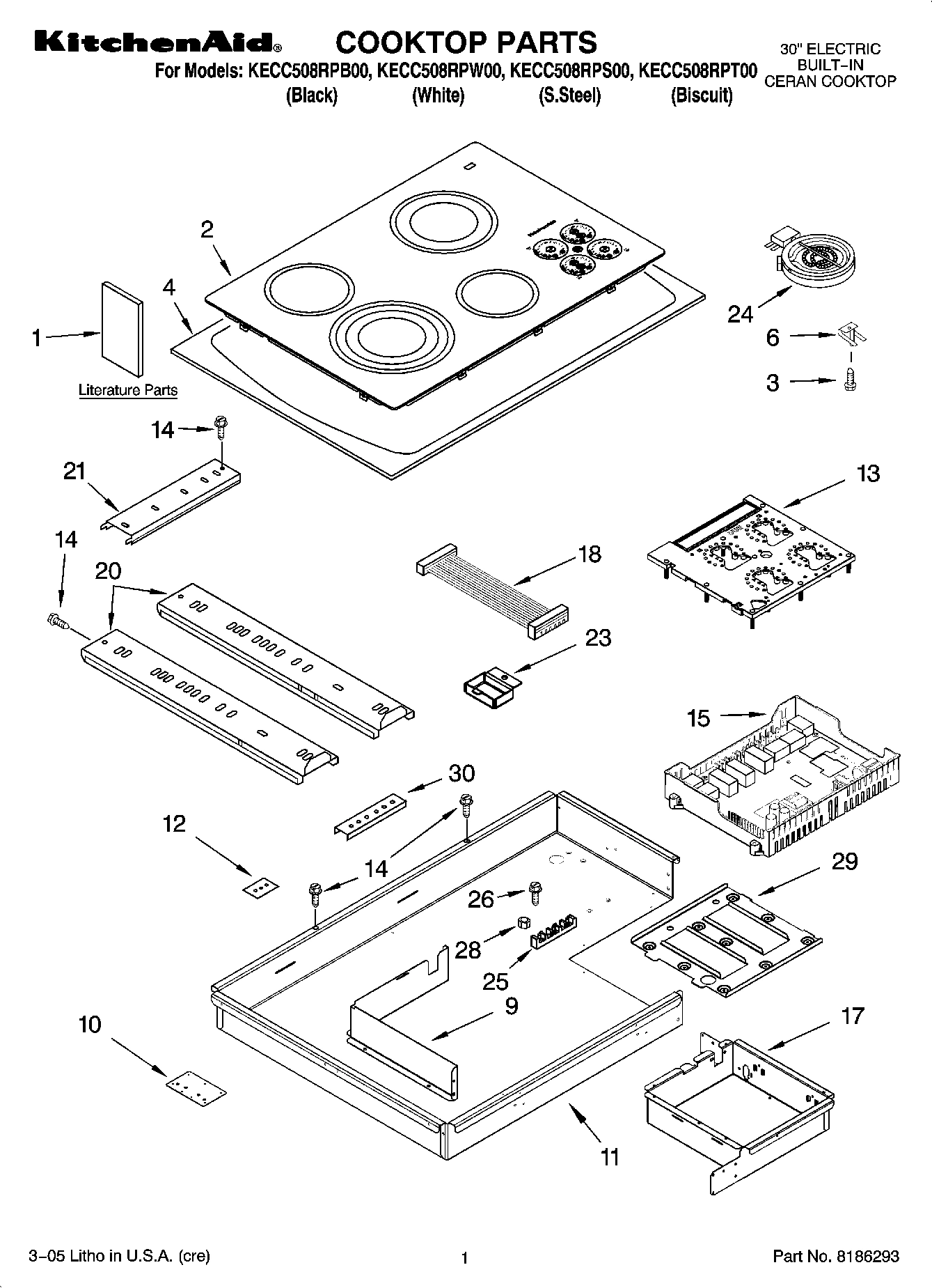 01 - COOKTOP PARTS, OPTIONAL PARTS (NOT INCLUDED)