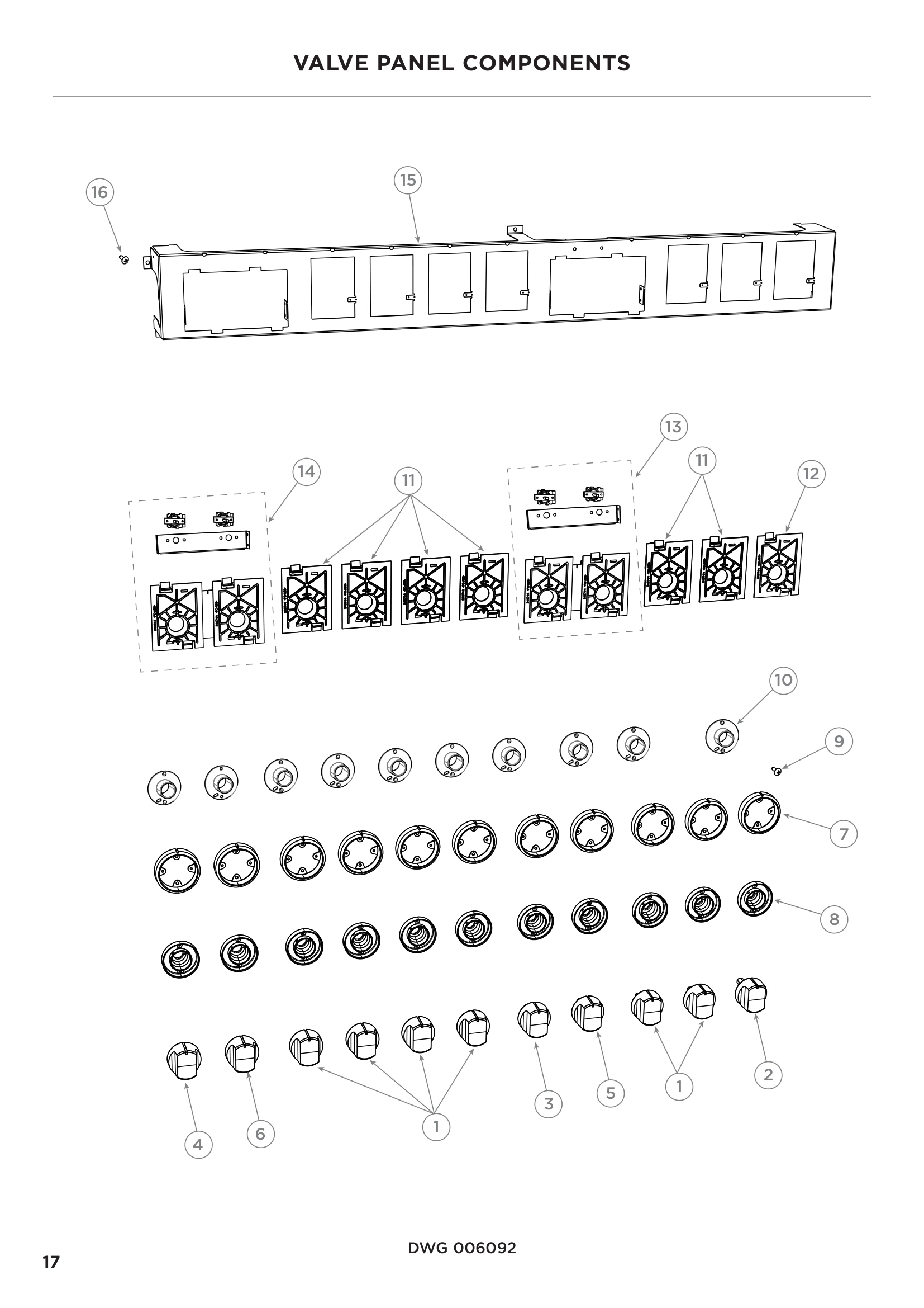 VALVE PANEL COMPONENTS