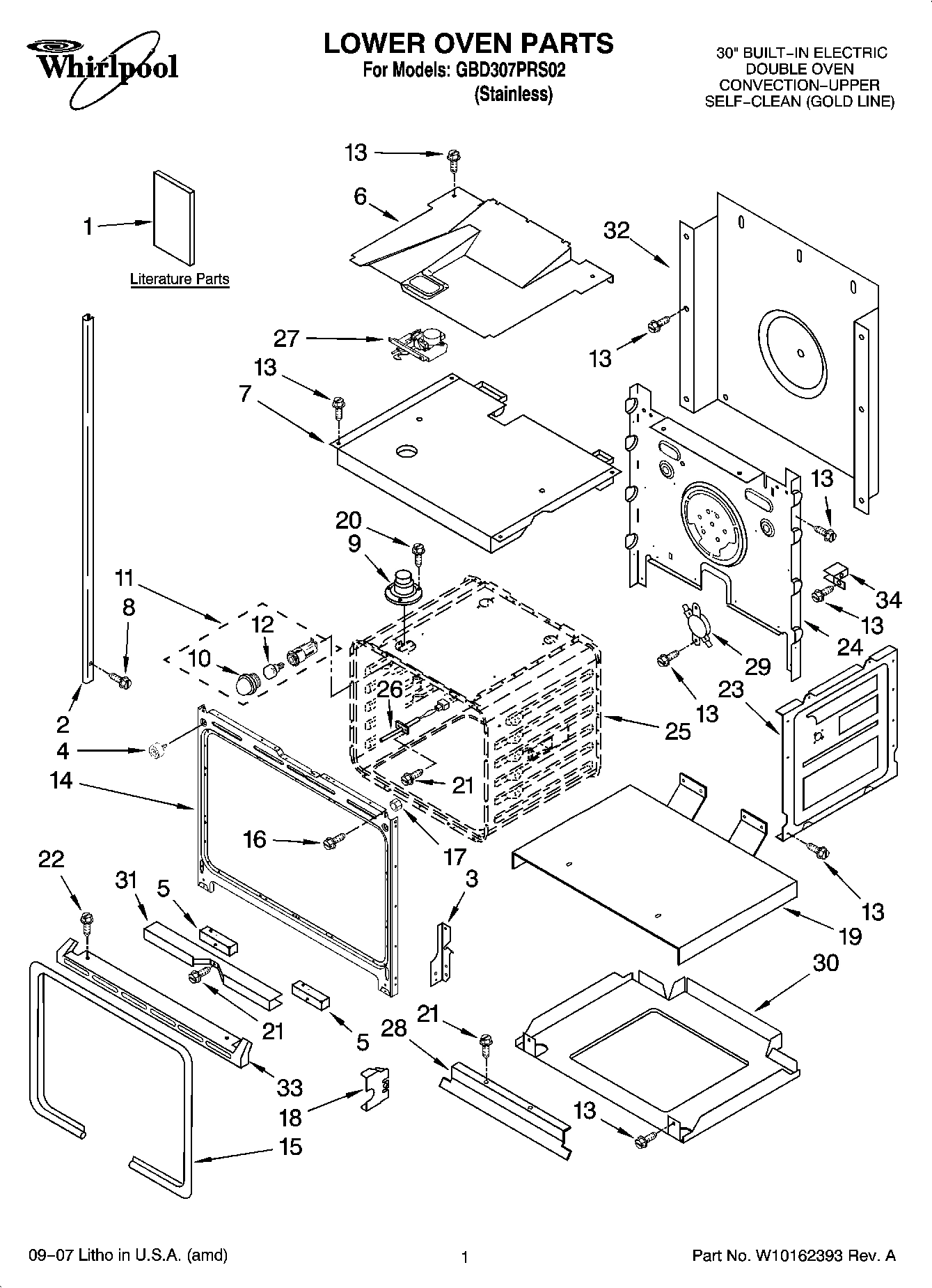 01 - LOWER OVEN PARTS
