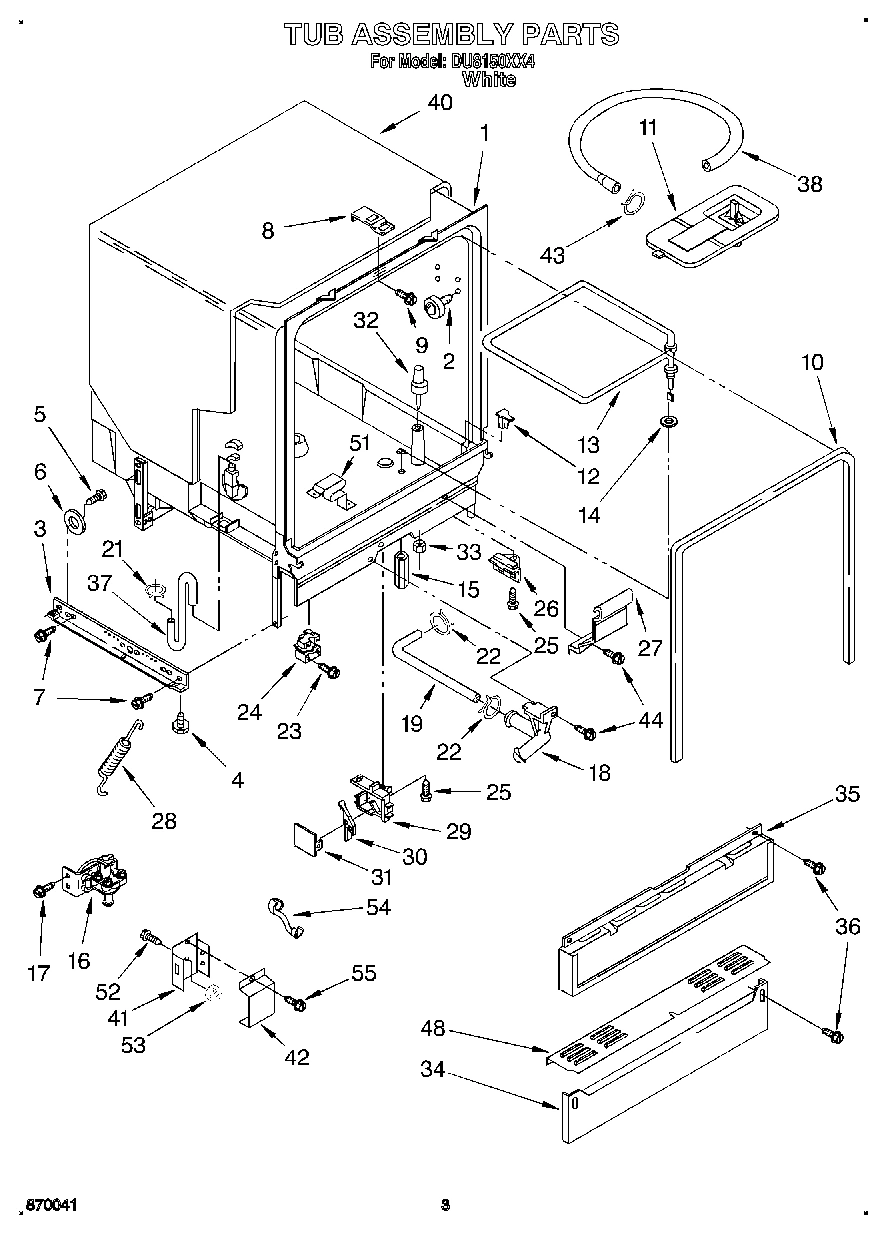 03 - TUB ASSEMBLY, LIT/OPTIONAL