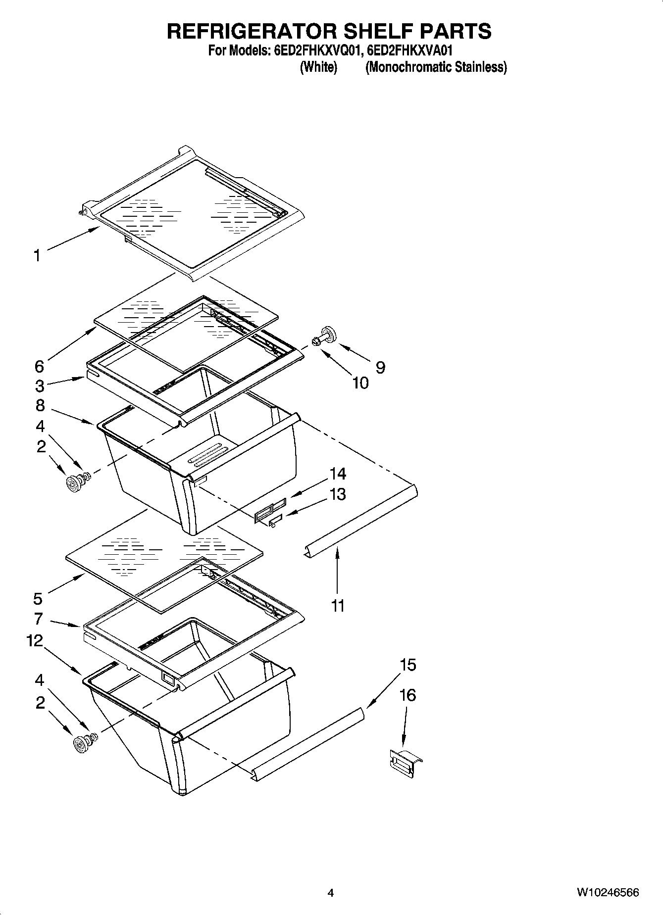 03 - REFRIGERATOR SHELF PARTS