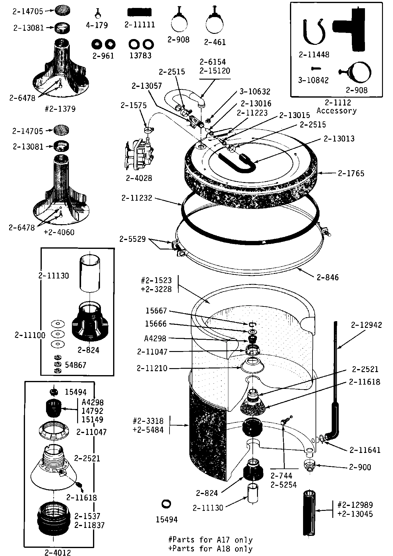 05 - TUB, AGITATOR, MTG. STEM, HOSES & CLAMPS