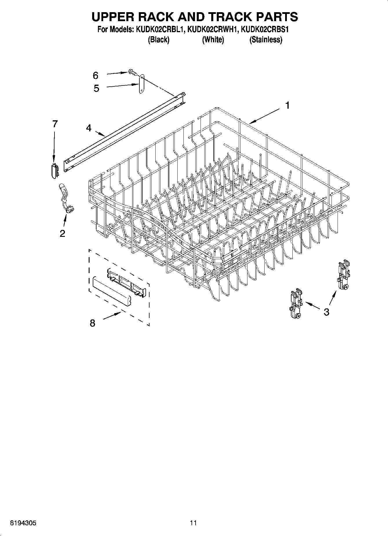 09 - UPPER RACK AND TRACK PARTS