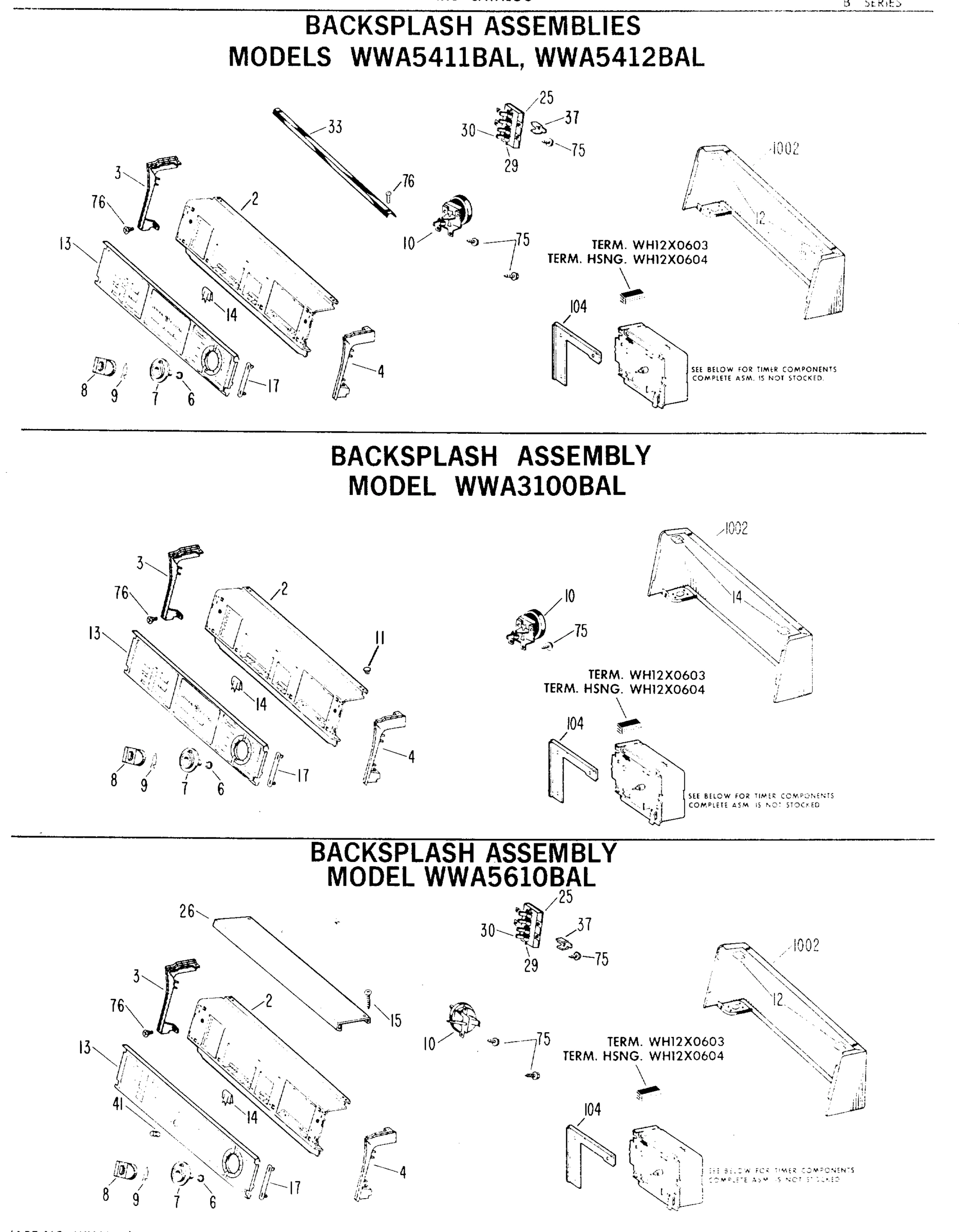 BACKSPLASH ASSEMBLIES