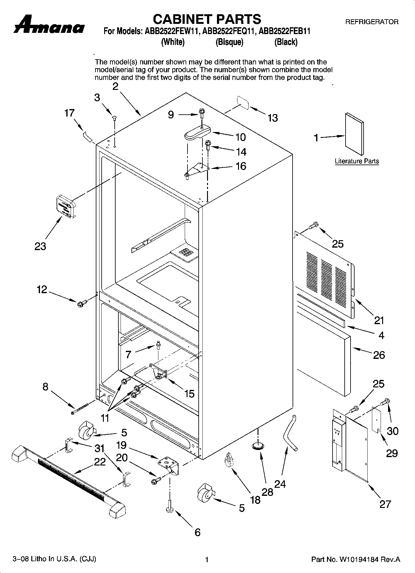 01 - CABINET PARTS