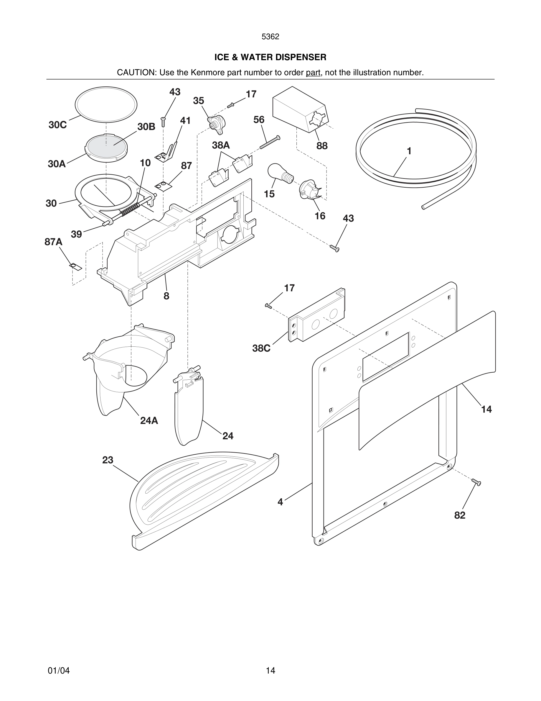 15 - ICE & WATER DISPENSER