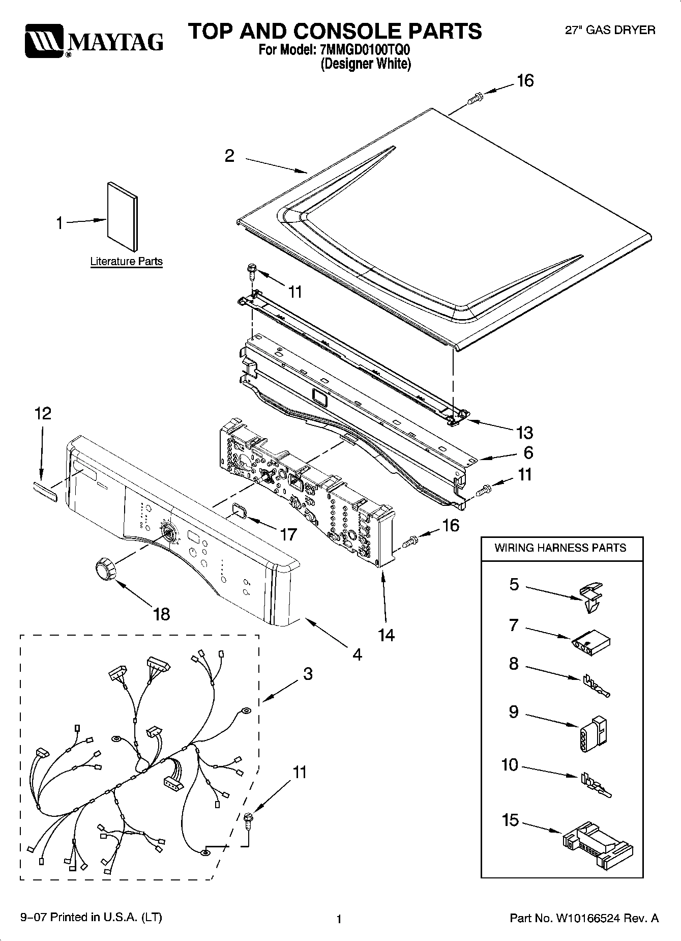 01 - TOP AND CONSOLE PARTS