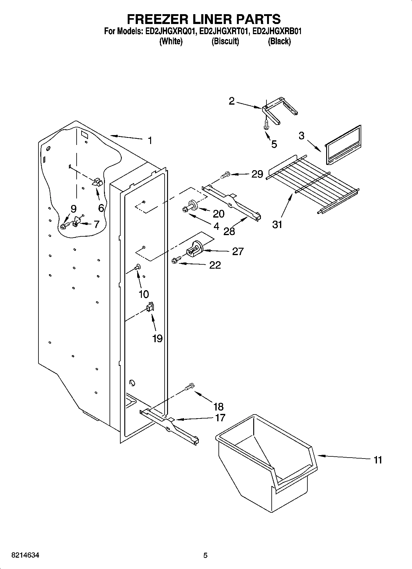 04 - FREEZER LINER PARTS