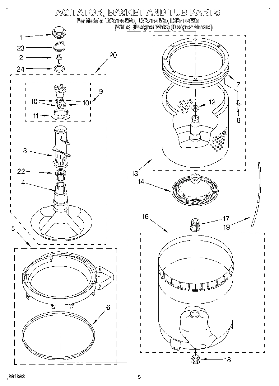 03 - AGITATOR, BASKET AND TUB