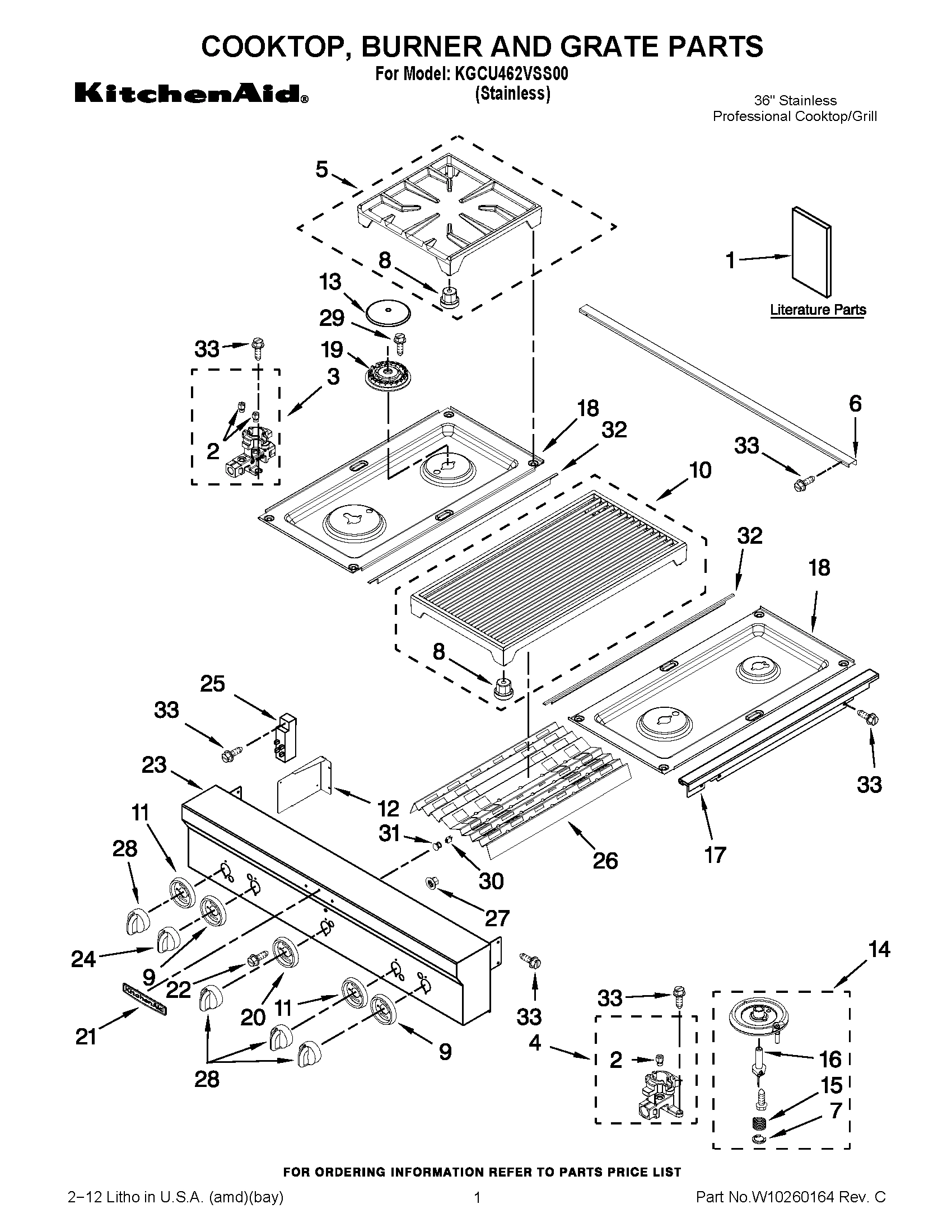 01 - COOKTOP, BURNER AND GRATE PARTS