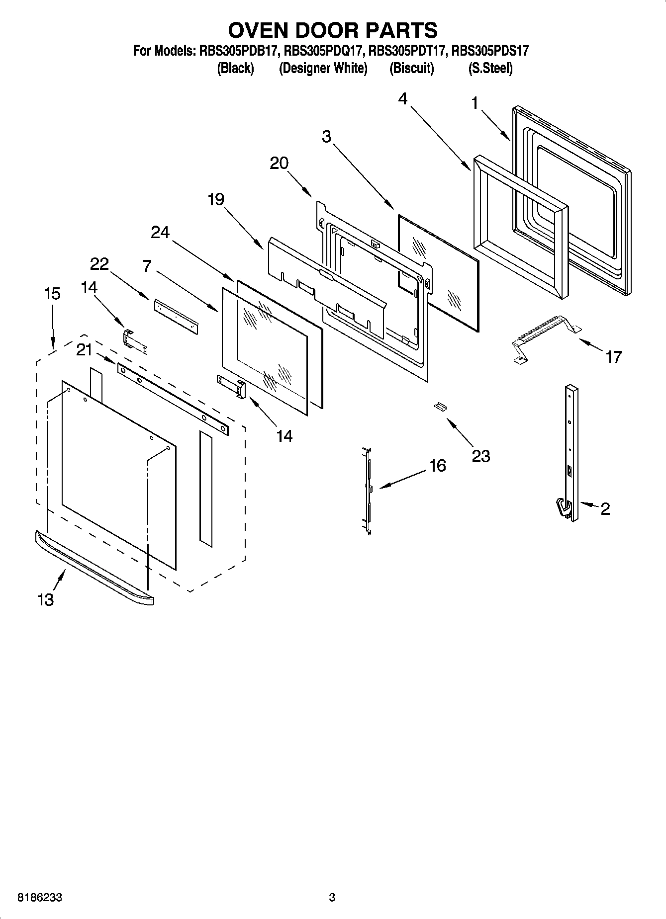 02 - OVEN DOOR PARTS
