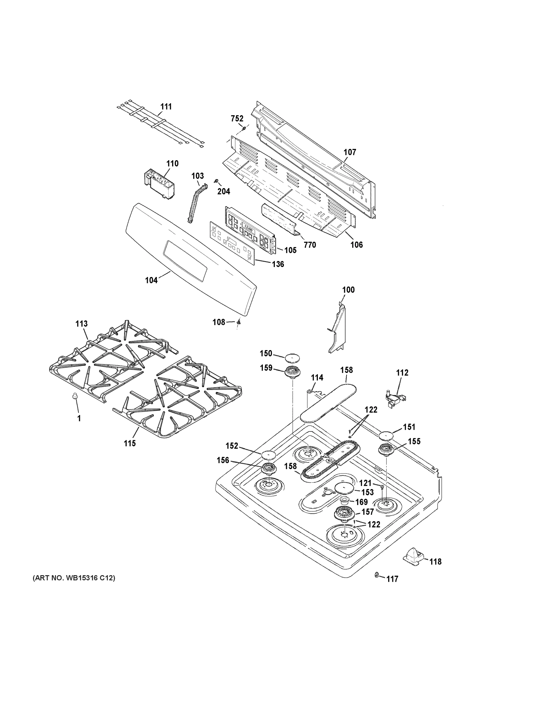 CONTROL PANEL & COOKTOP