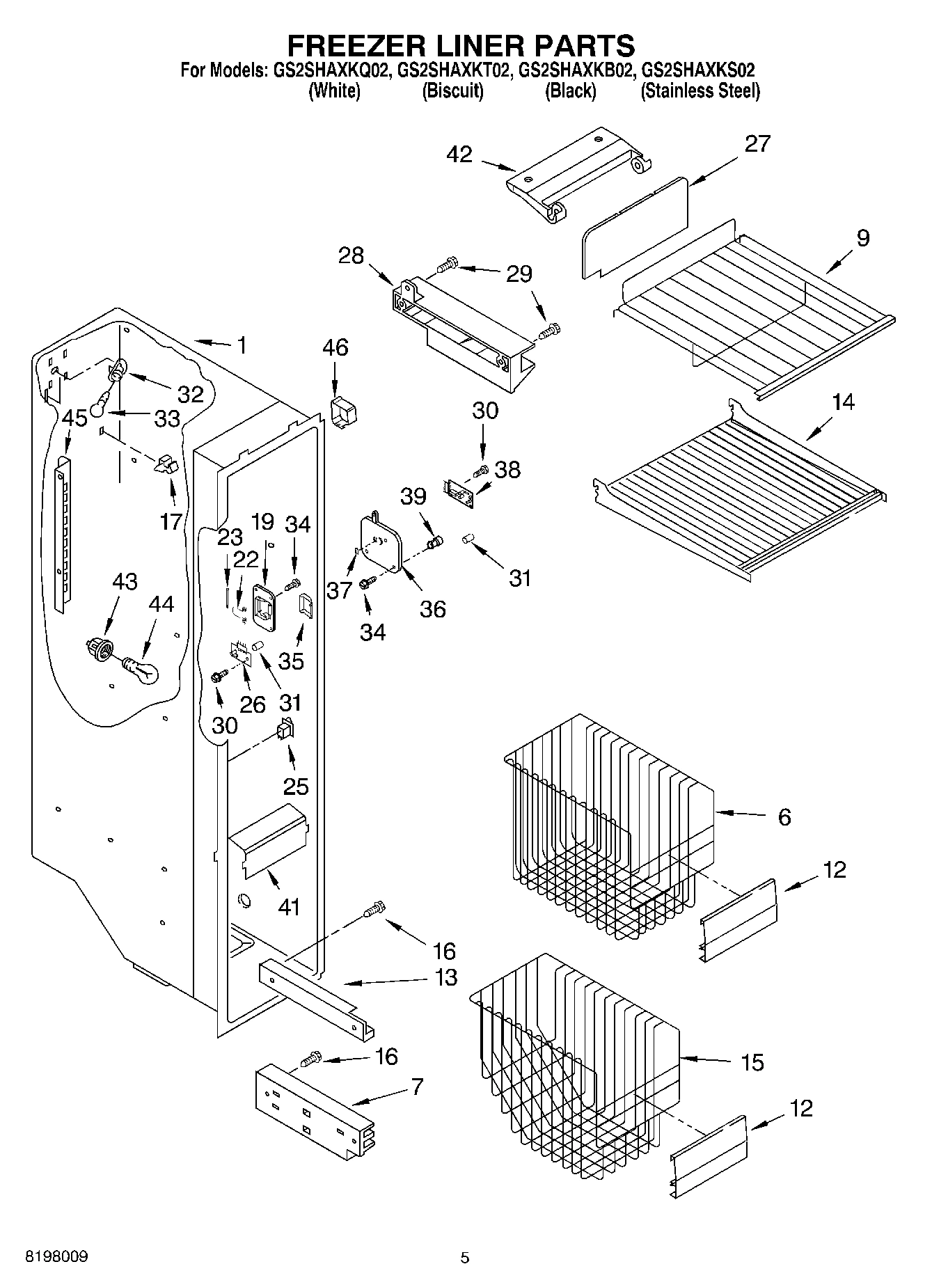 04 - FREEZER LINER PARTS