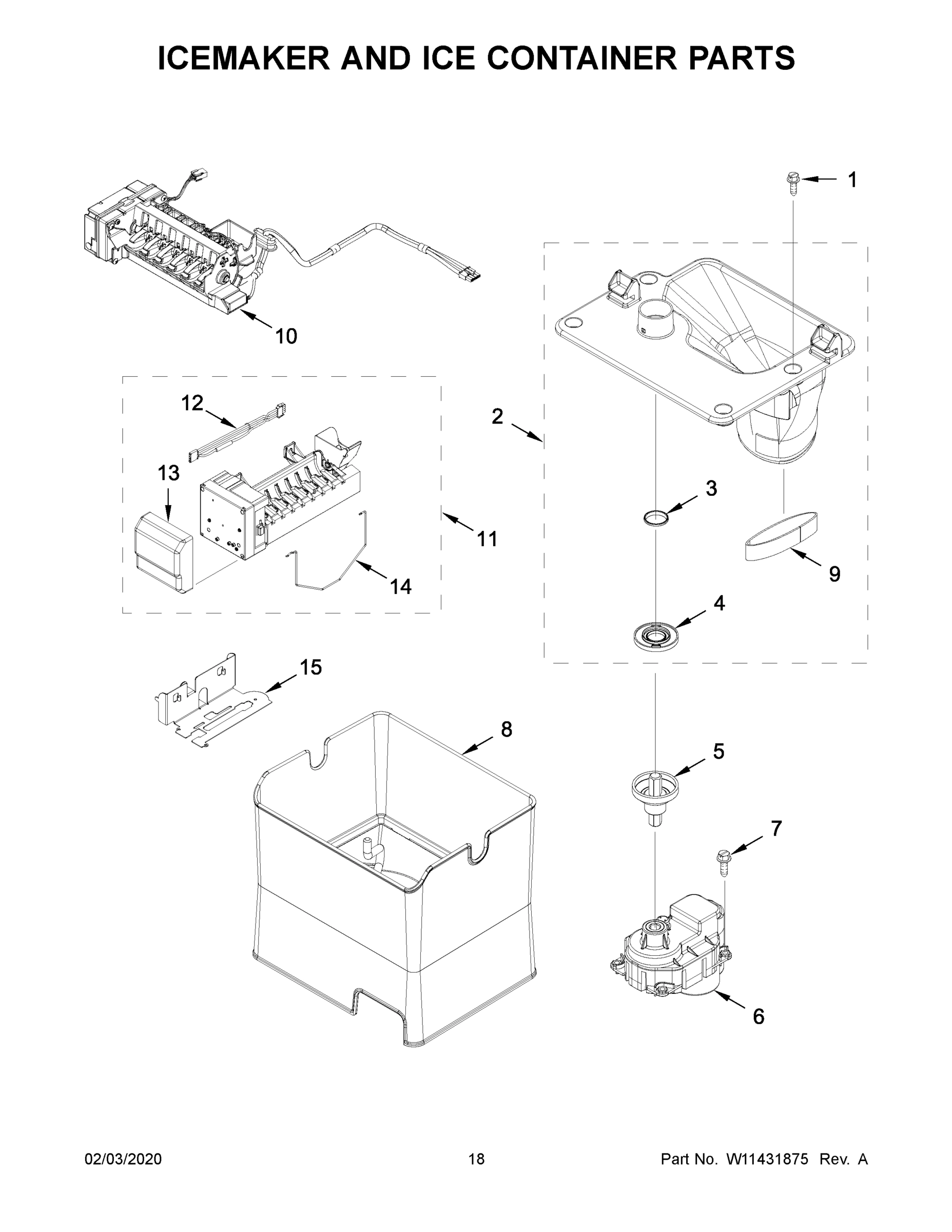 10 - ICEMAKER AND ICE CONTAINER PARTS