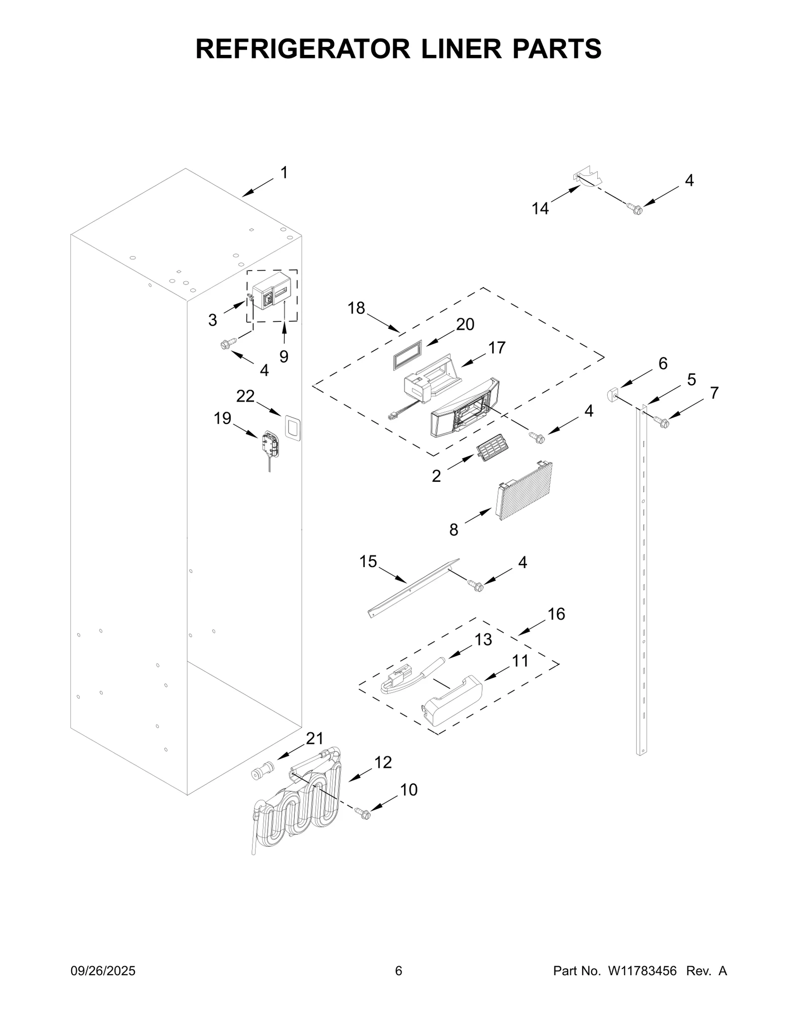 REFRIGERATOR LINER PARTS