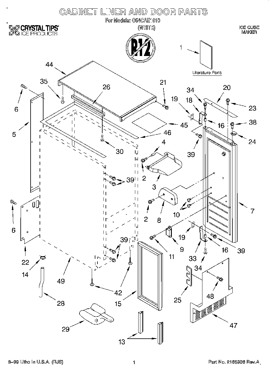 01 - CABINET LINER AND DOOR, LIT/OPTIONAL