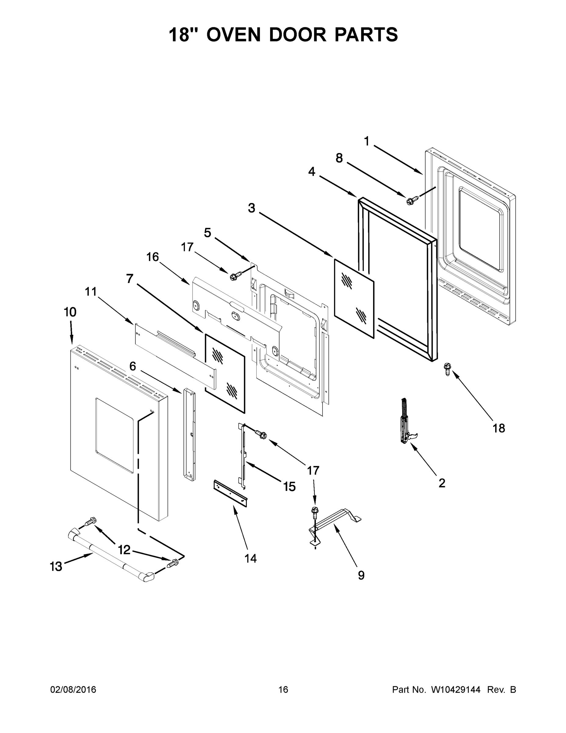 09 - 18" OVEN DOOR PARTS