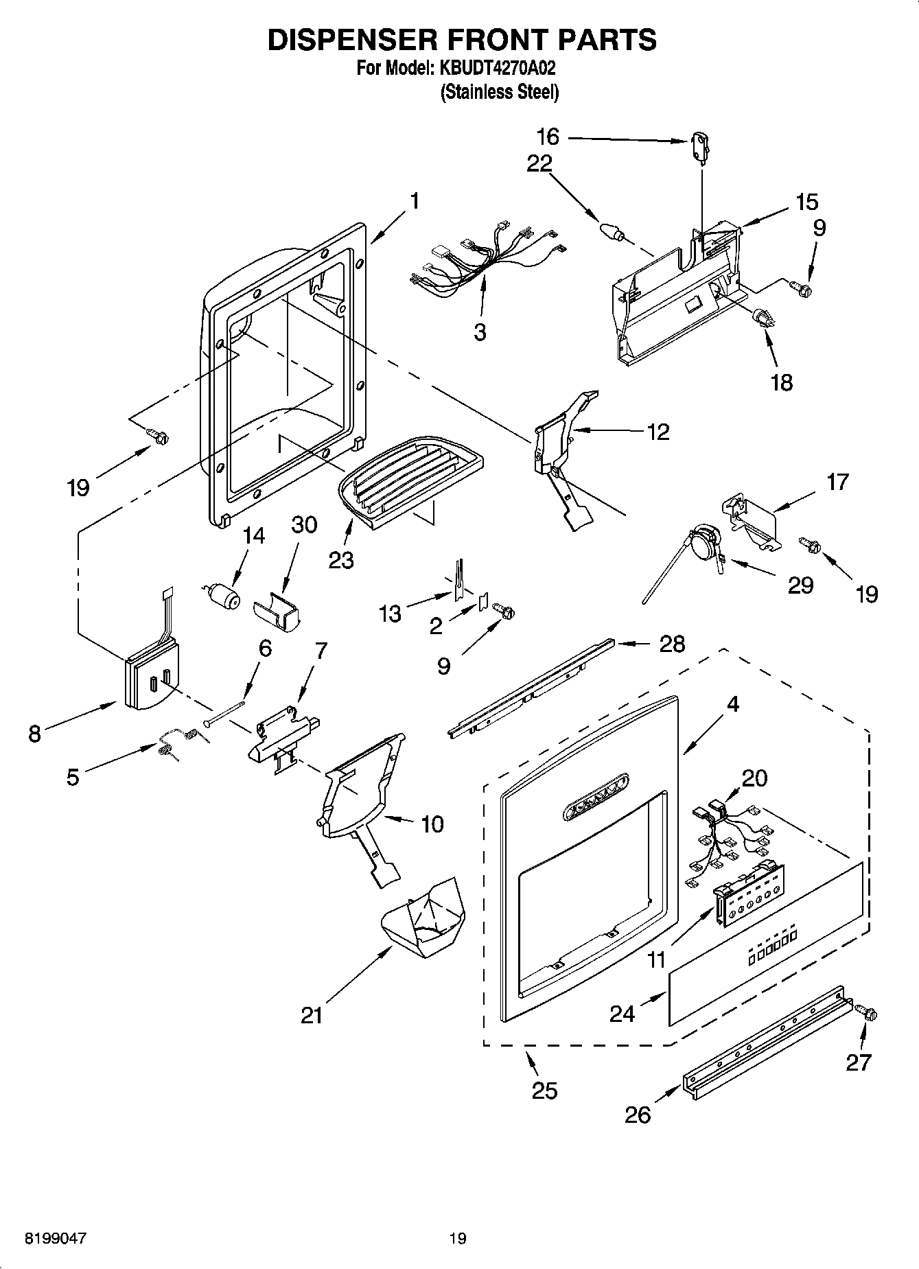 12 - DISPENSER AND FRONT PARTS