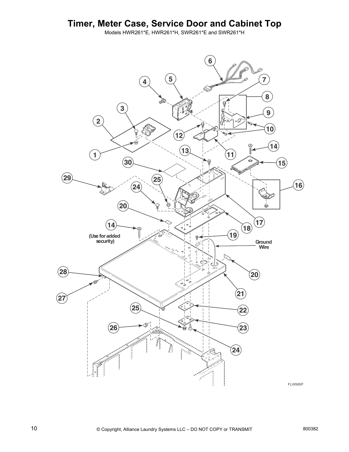 Timer, Meter Case, Service Door and Cabinet Top