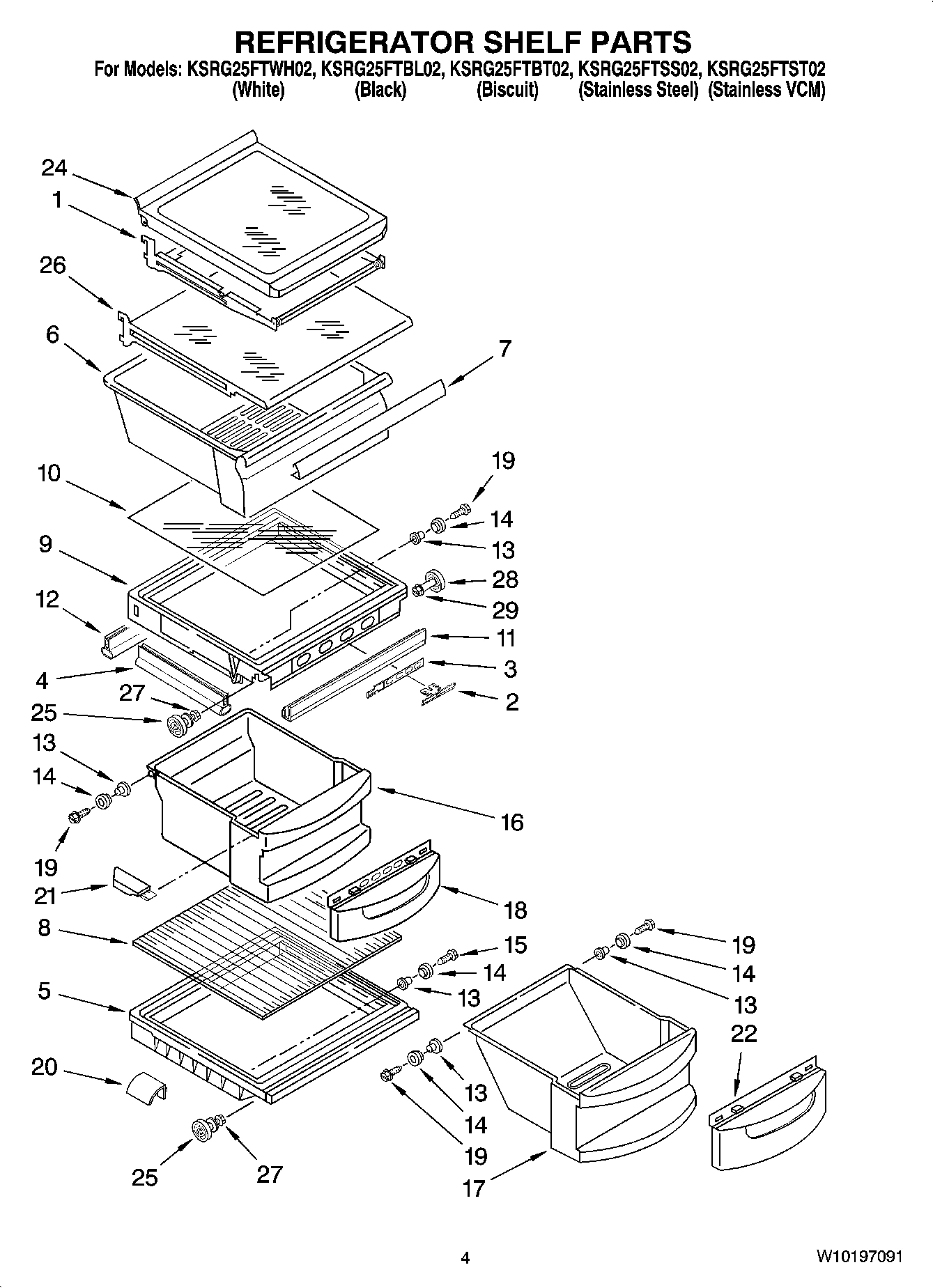 03 - REFRIGERATOR SHELF PARTS